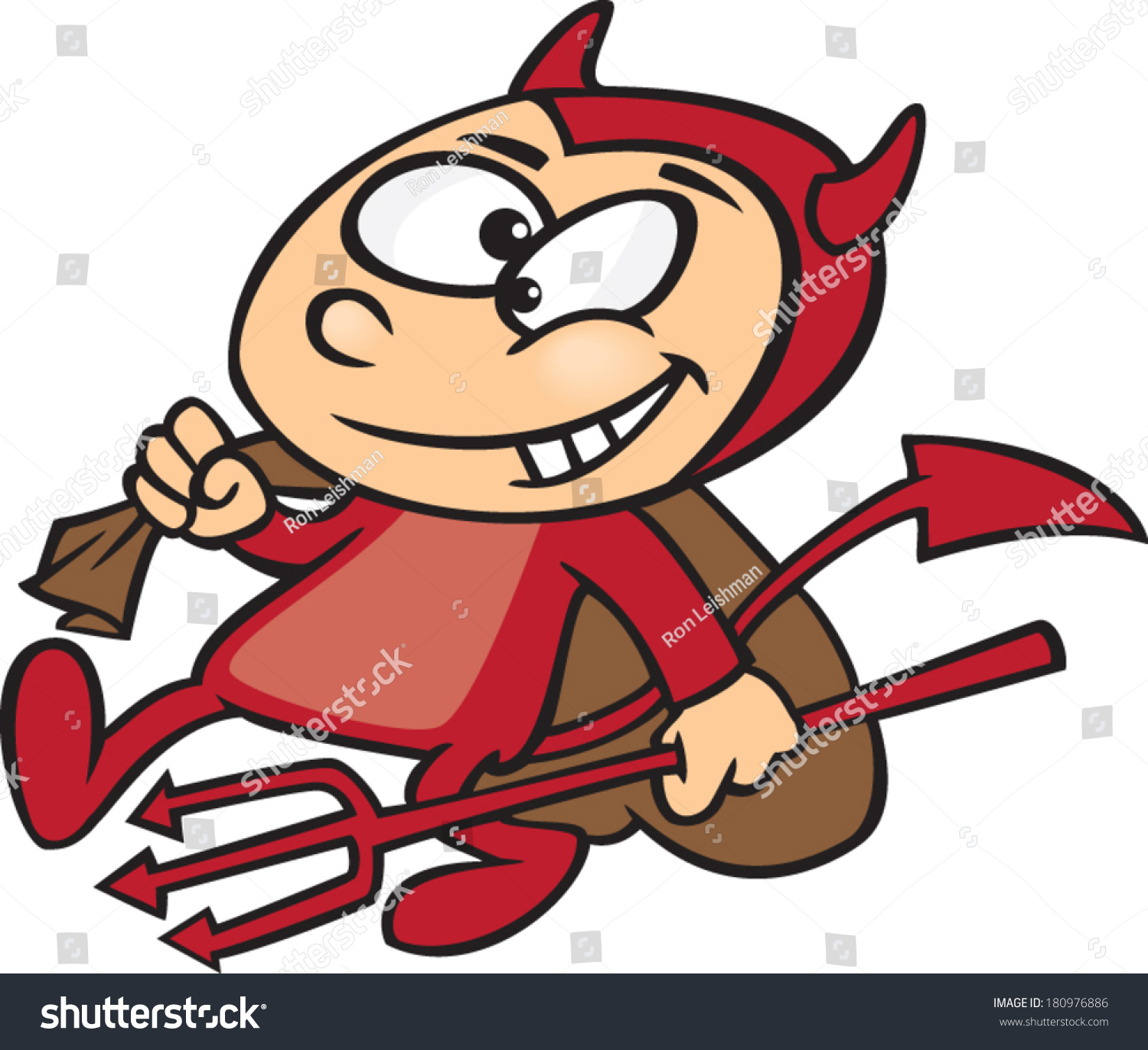 Cartoon Kids Dressed Devil Stock Vector (Royalty Free) 180976886