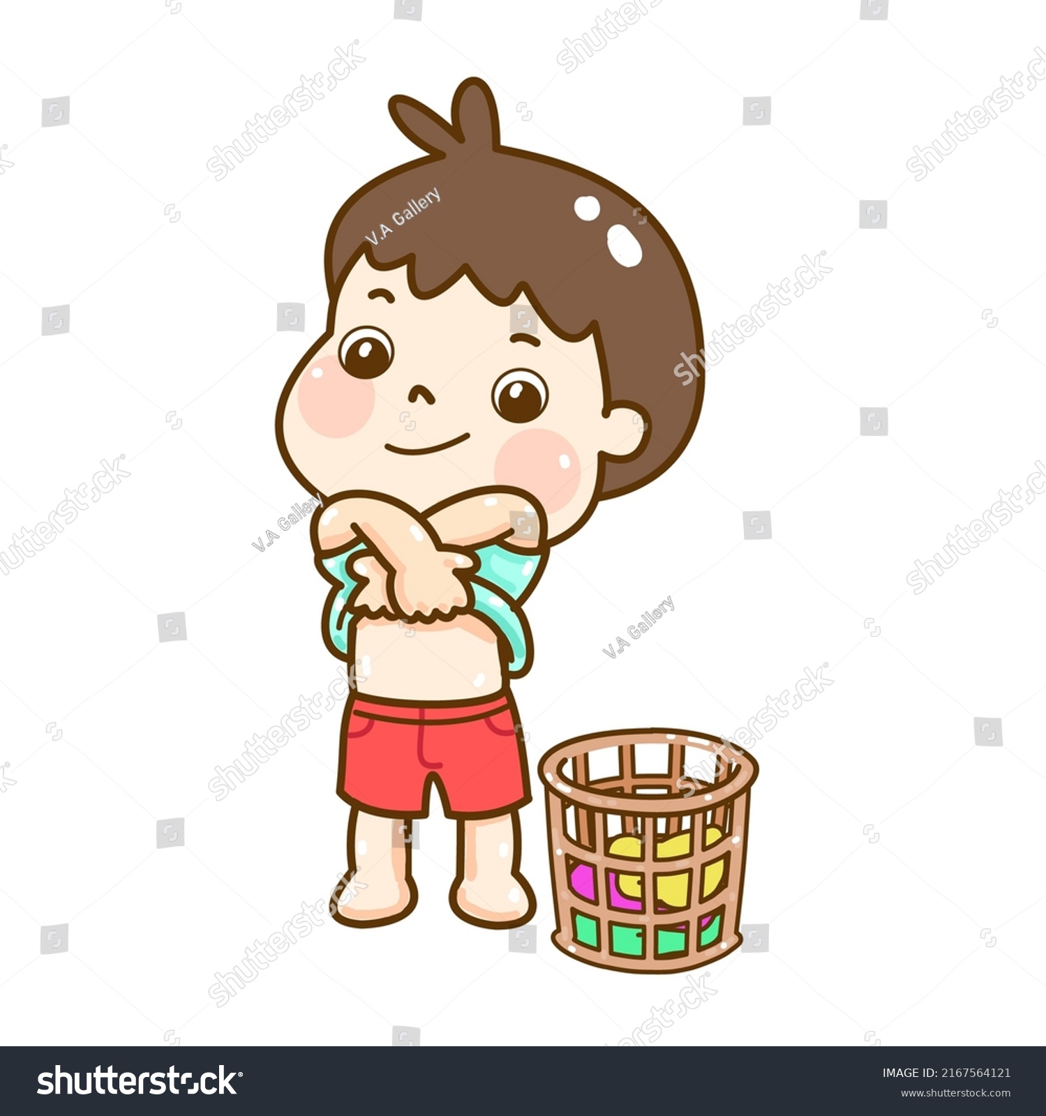 Cartoon Kids Take Off Shirt Stock Vector (Royalty Free) 2167564121 ...