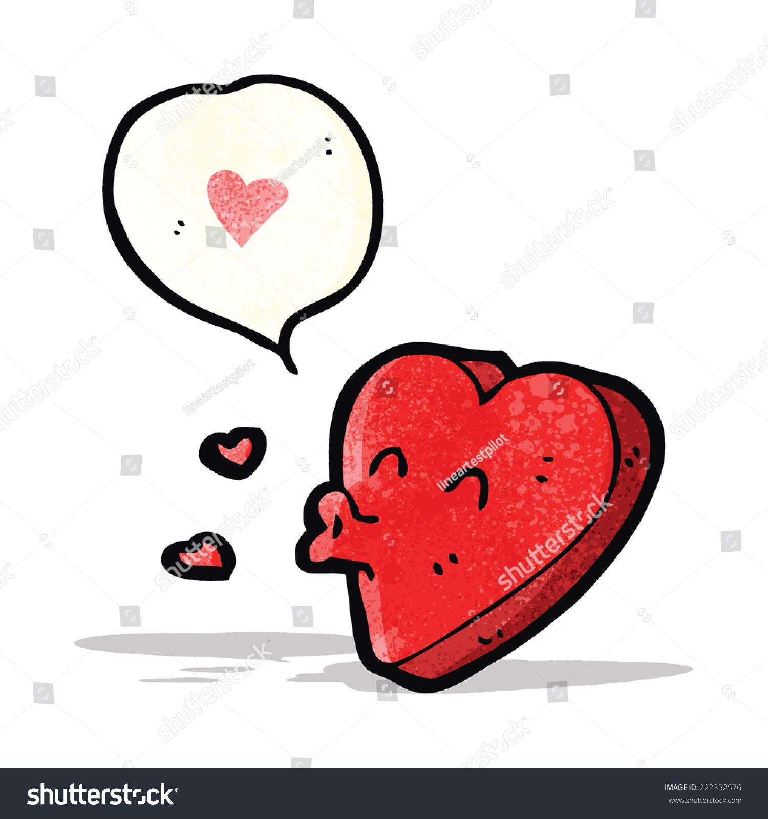 Cartoon Kissing Heart Stock Vector (Royalty Free) 222352576