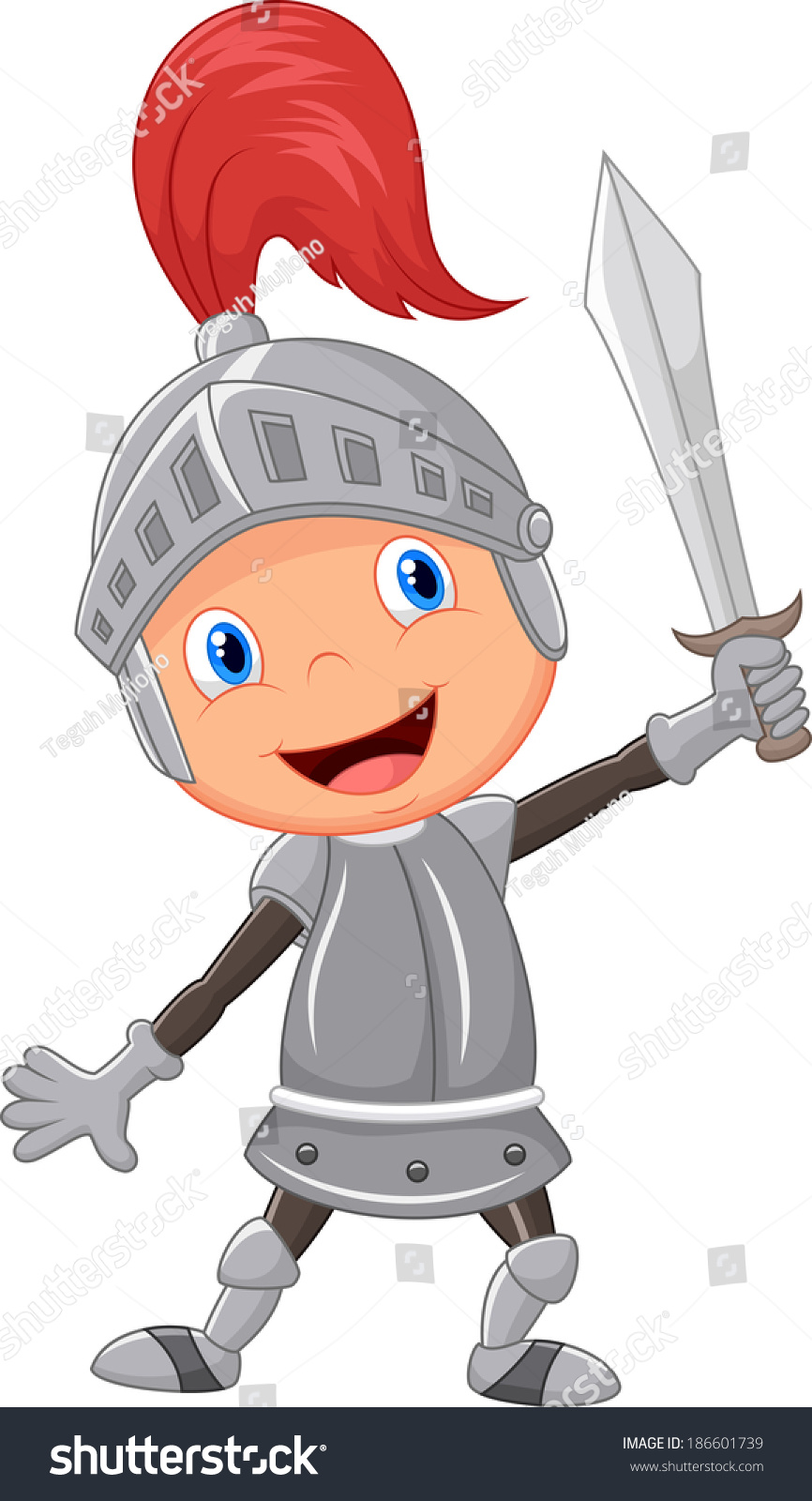 Cartoon Knight Boy Stock Vector Illustration 186601739 : Shutterstock