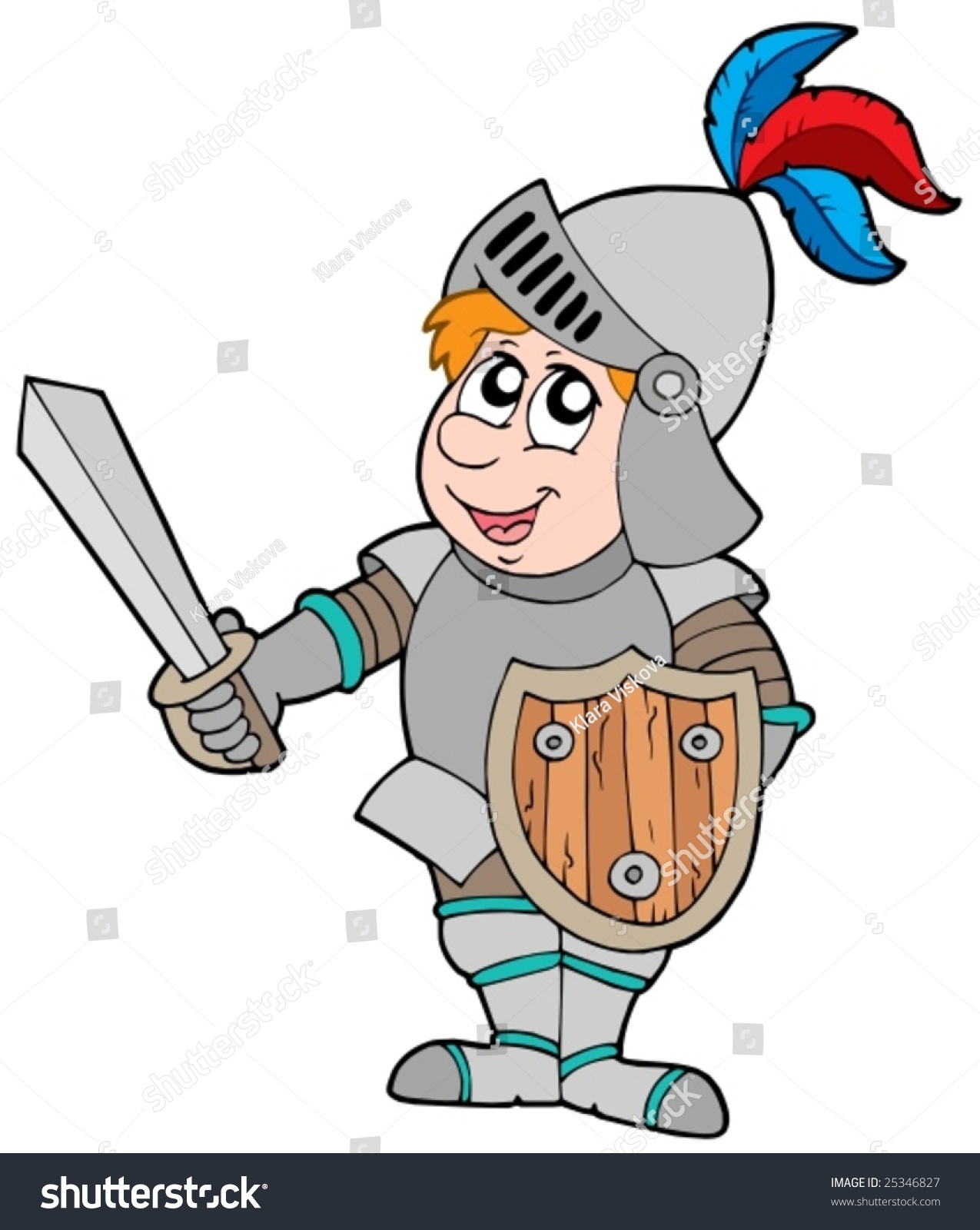 Cartoon Knight On White Background - Vector Illustration. - 25346827 ...