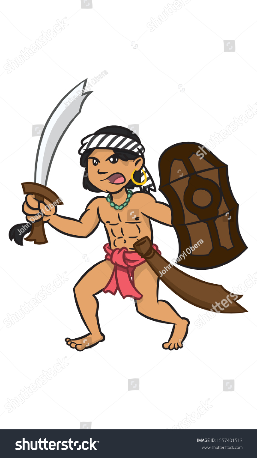 Cartoon Lapulapu First Filipino Hero Stock Vector (Royalty Free ...