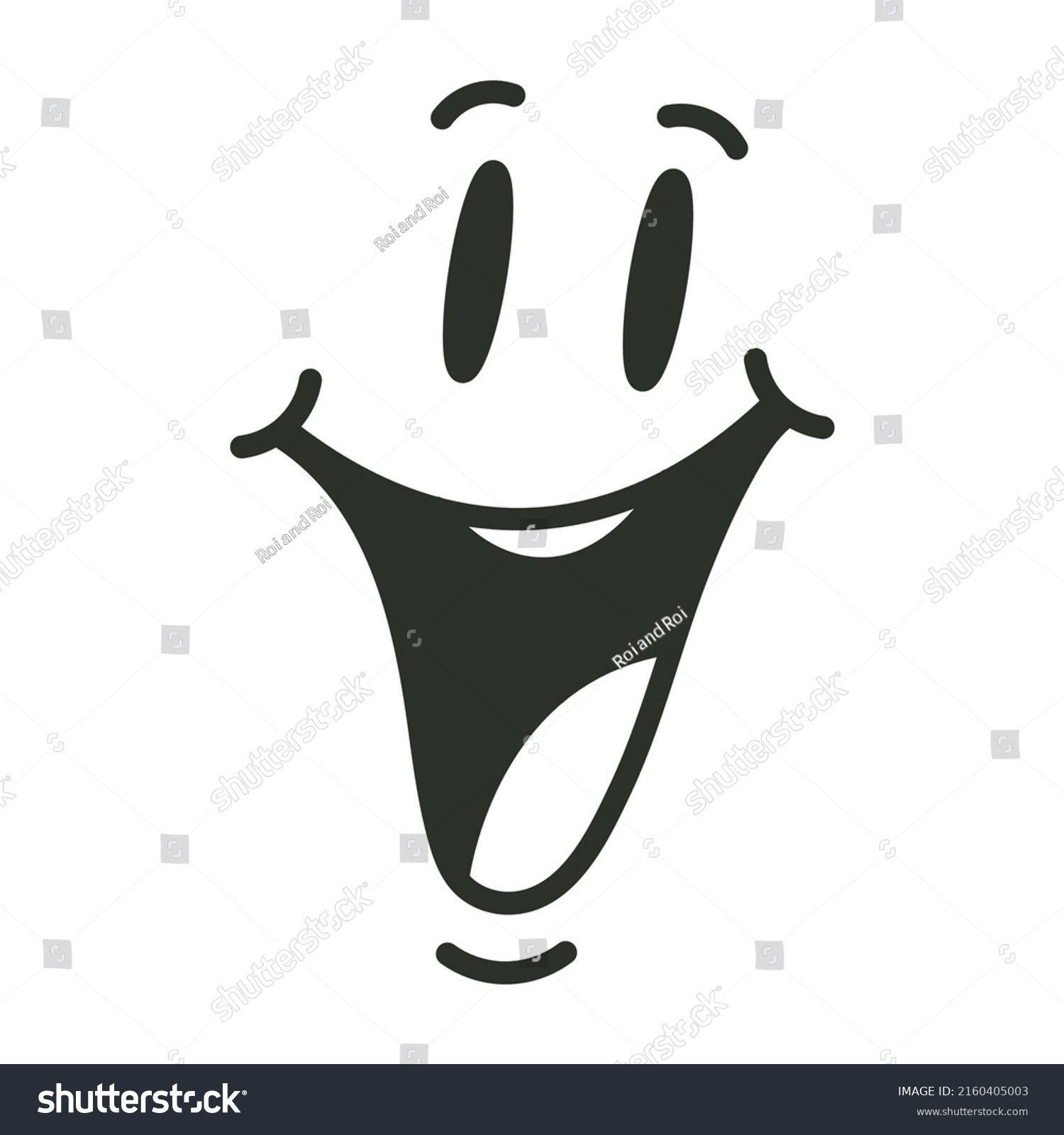 Cartoon Laughing Face Emotion Vector Illustration Stock Vector Royalty Free