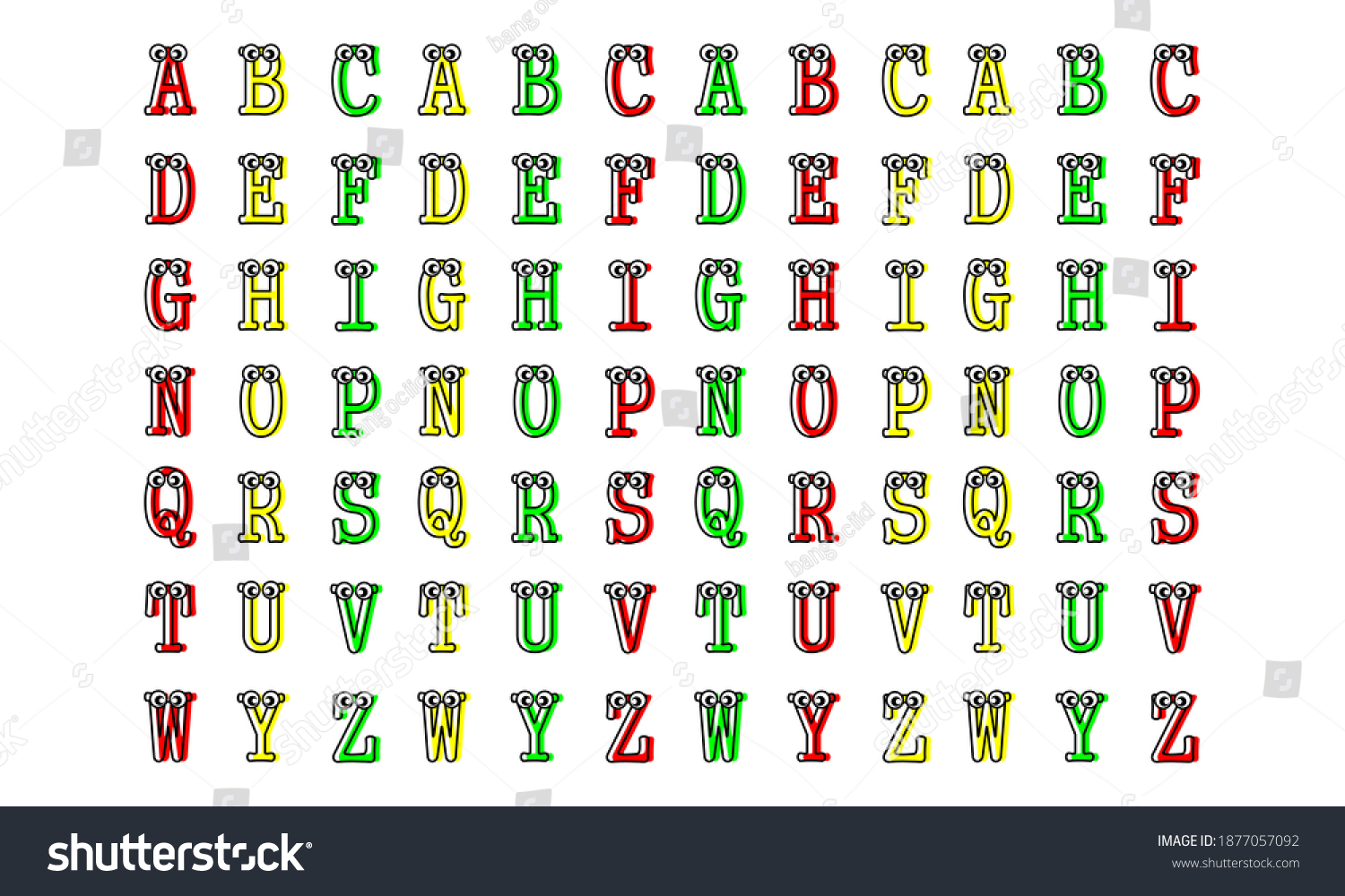 Cartoon Letters Abcd Ilustration Vector Graphic Stock Vector Royalty
