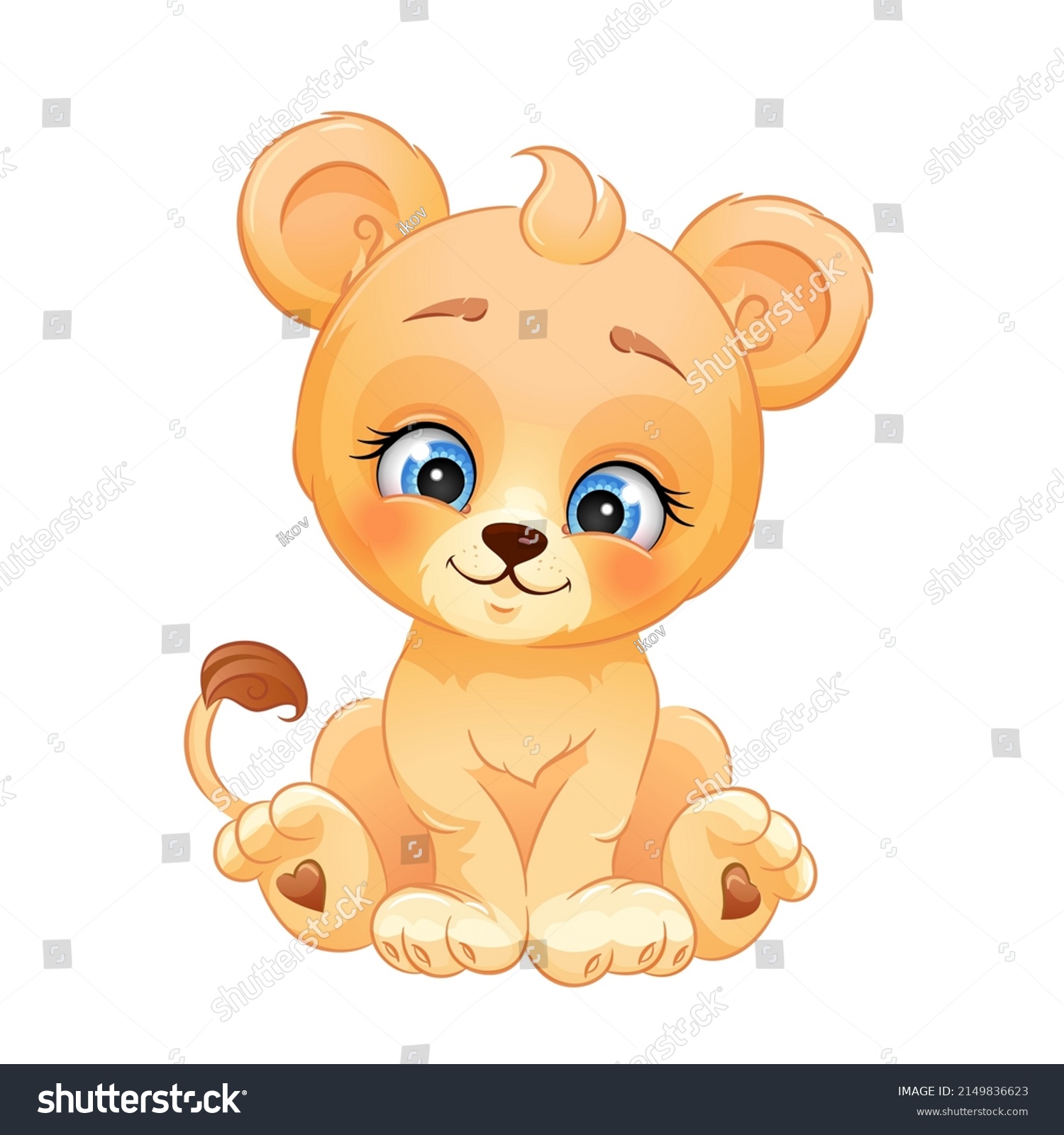 Cartoon Lion Cub Vector Illustration Cute Stock Vector (Royalty Free ...