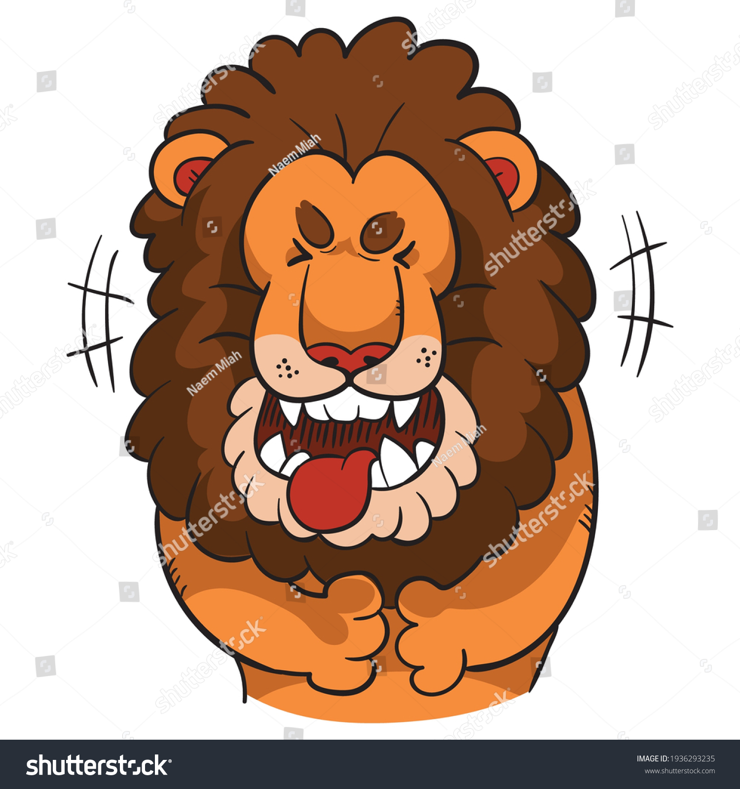 Cartoon Lion Feeling Disgusted Vector Illustration Stock Vector ...