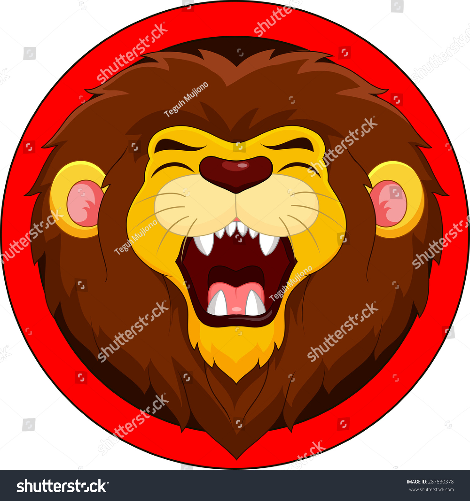 Cartoon Lion Roaring Stock Vector 287630378 : Shutterstock