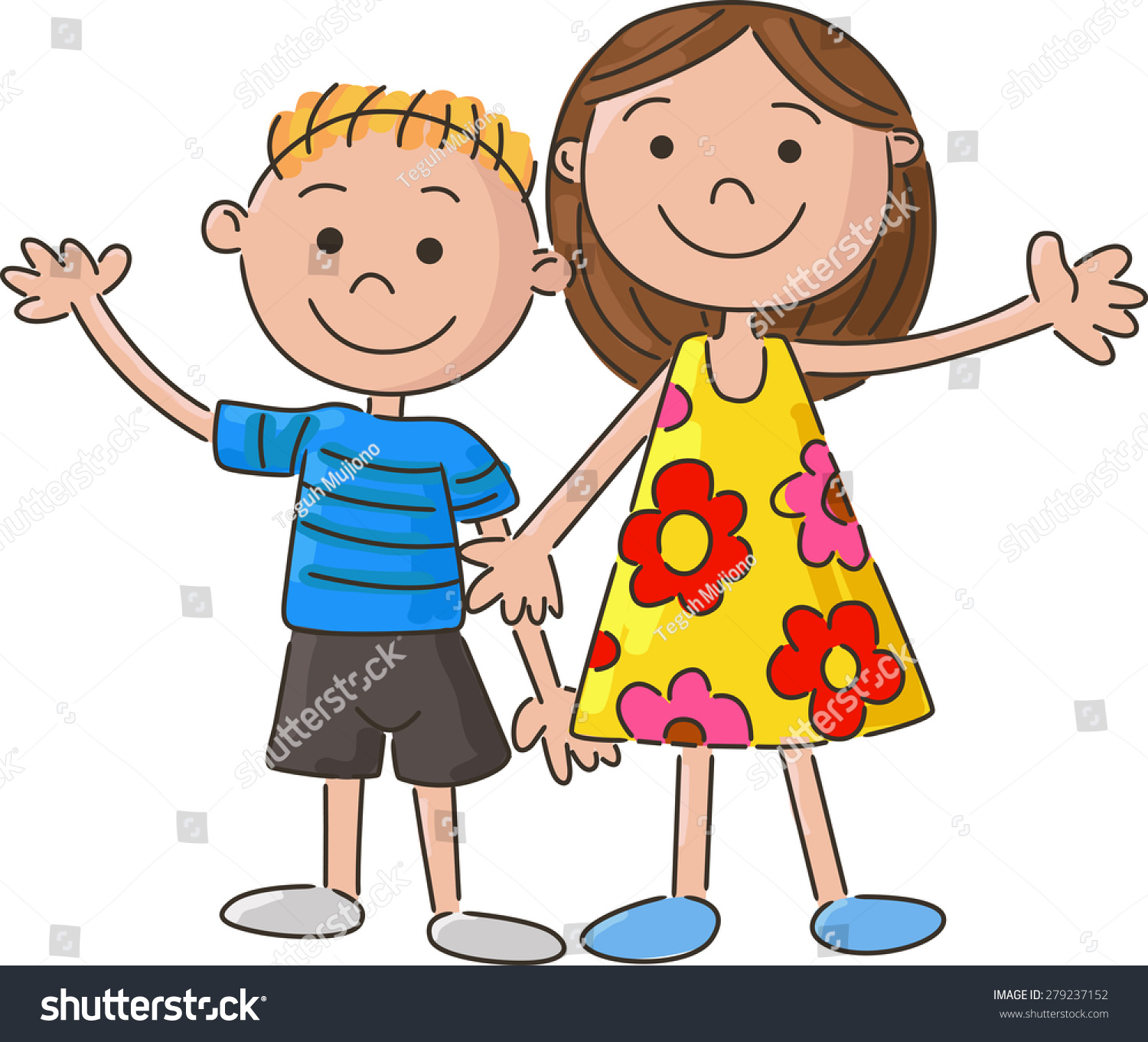 Brother and sister cartoon Images, Stock Photos & Vectors | Shutterstock