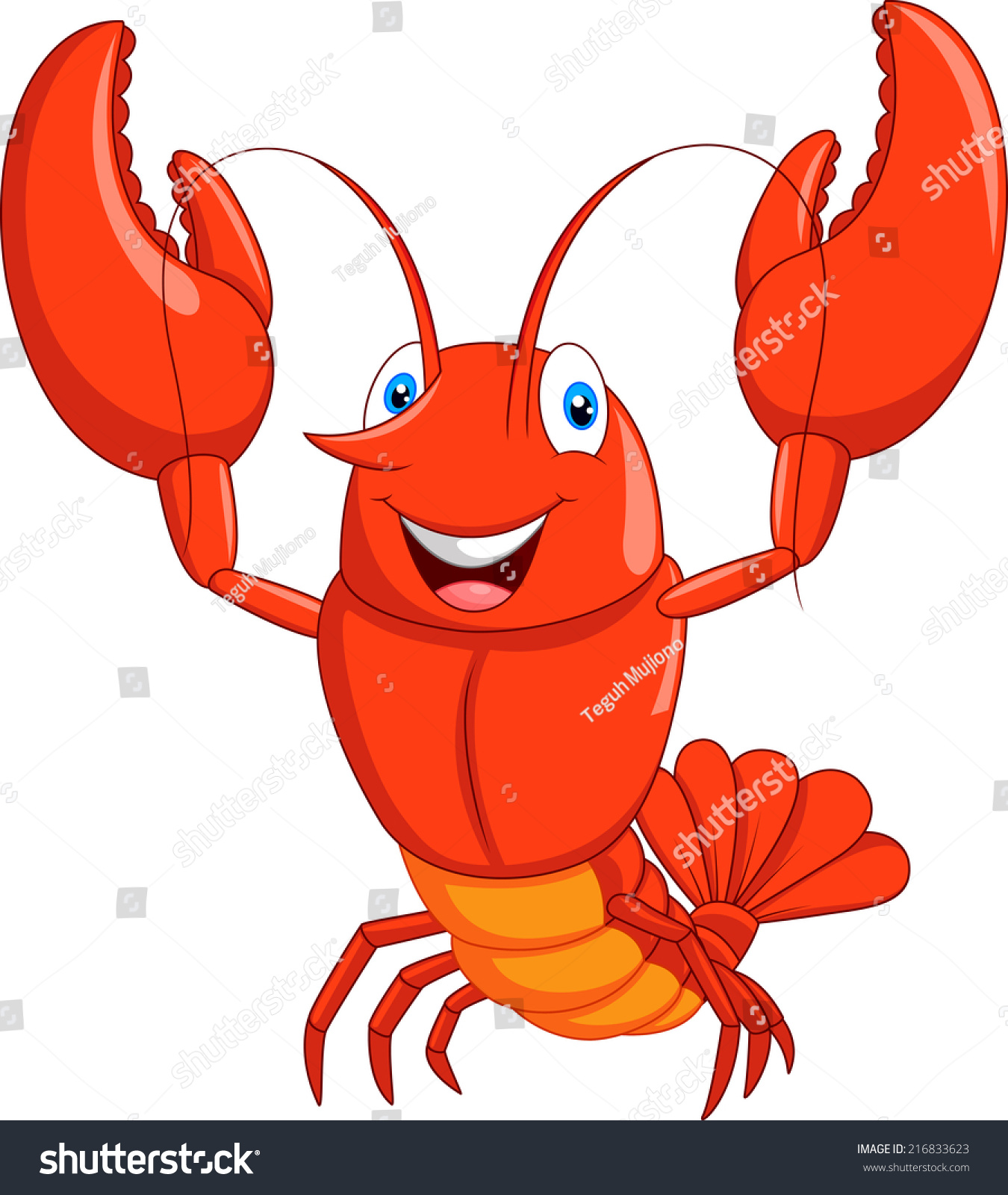 Cartoon Lobster Stock Vector 216833623 - Shutterstock