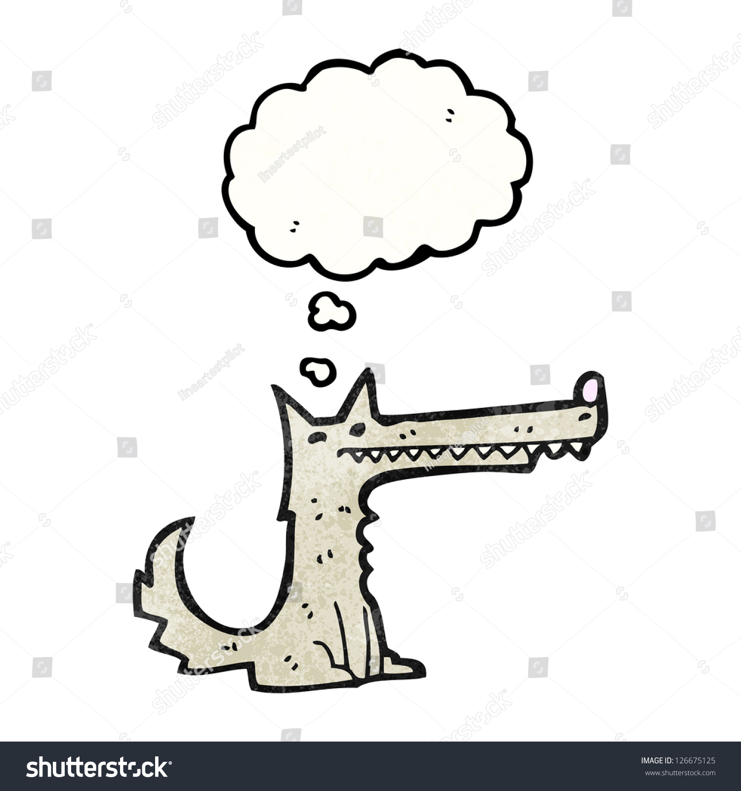 Cartoon Long Nosed Wolf Stock Vector (Royalty Free) 126675125