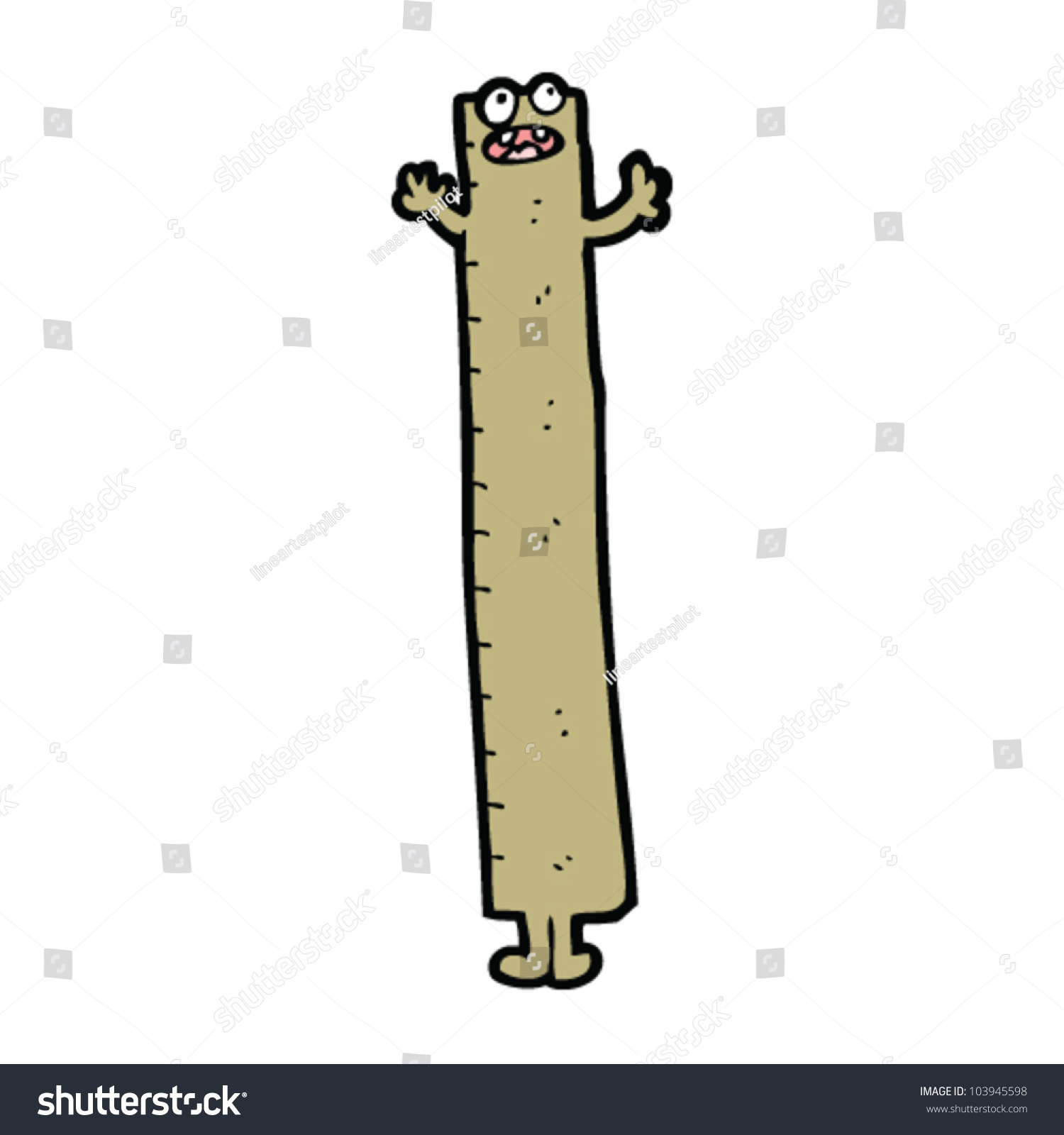 Cartoon Long Ruler Character Stock Vector (Royalty Free) 103945598