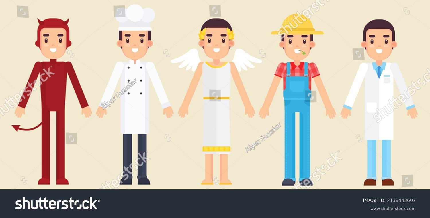 Cartoon Male Character Set Vector Illustration Stock Vector Royalty Cartoon Male Character Set Vector Illustration Stock Vector Royalty