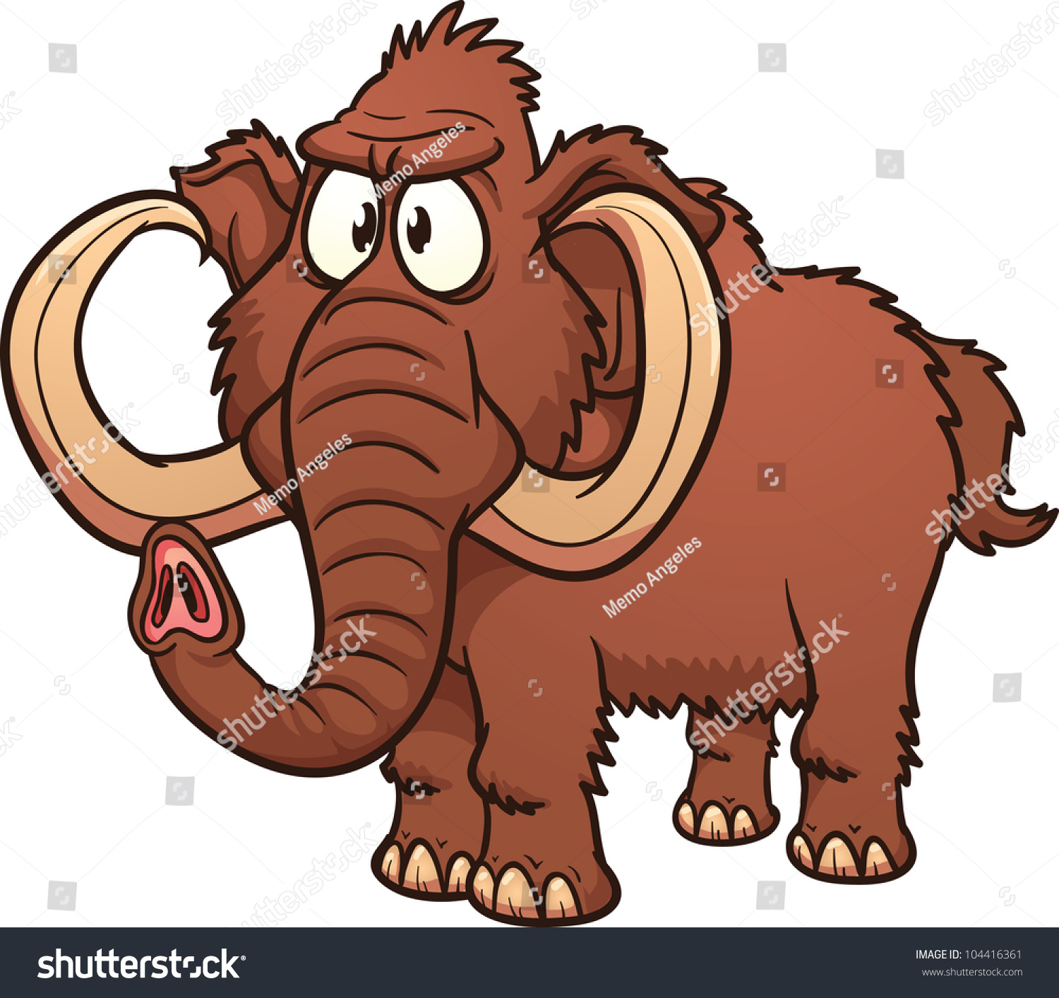 マンモス 単純なグラデーションを持つベクターイラスト 1つのレイヤーにすべてを配置 のベクター画像素材 ロイヤリティフリー 104416361