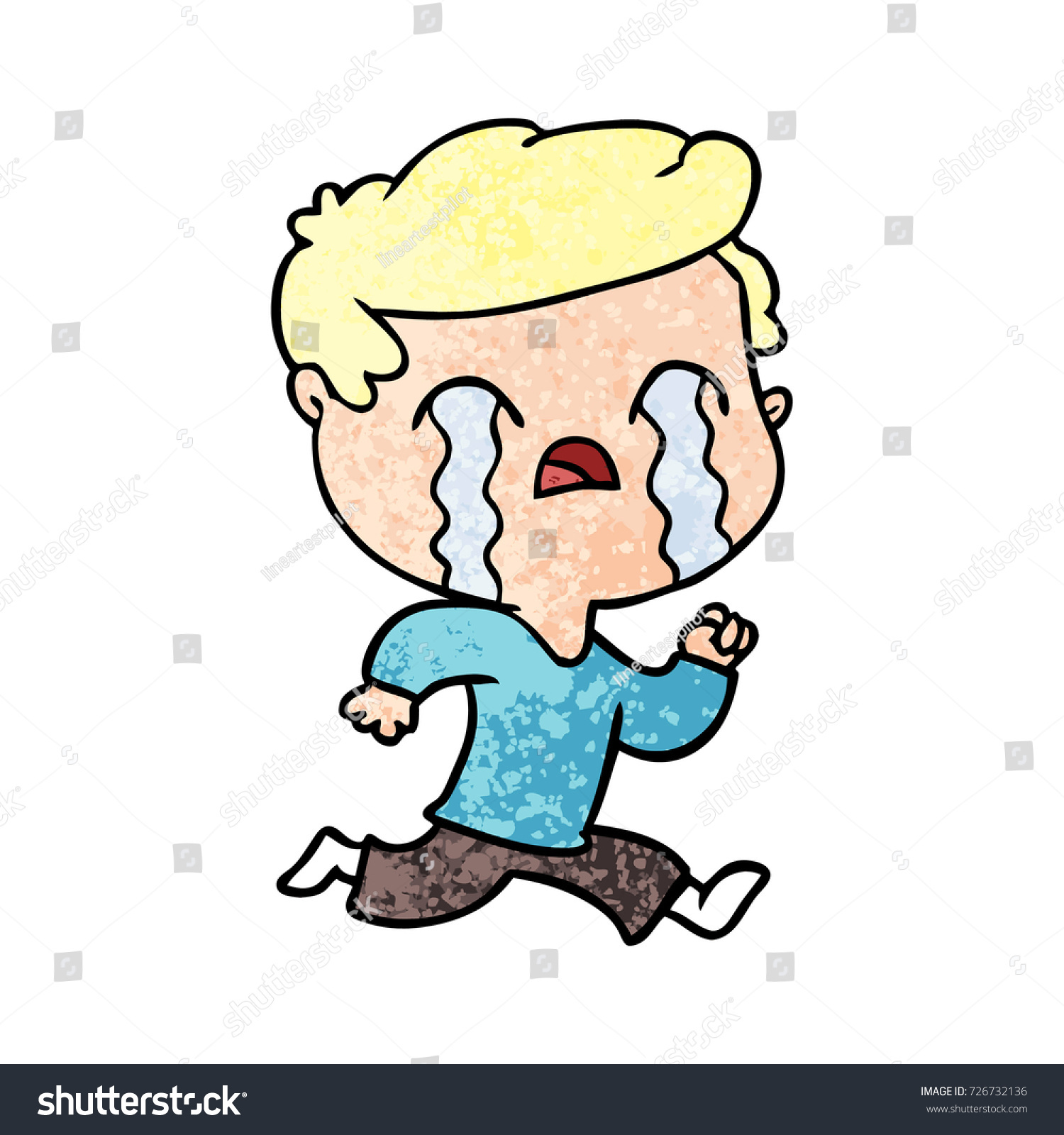 Vektor Stok Cartoon Man Crying Tanpa Royalti 726732136 Shutterstock