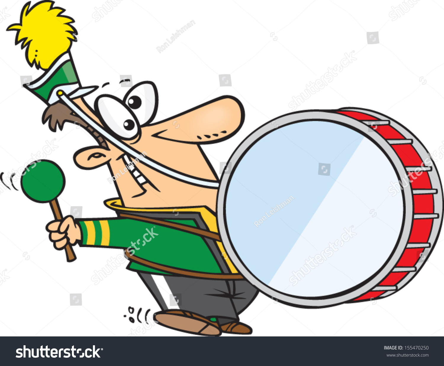 Cartoon Man Marching Band Playing Drum Stock Vector 155470250 ...