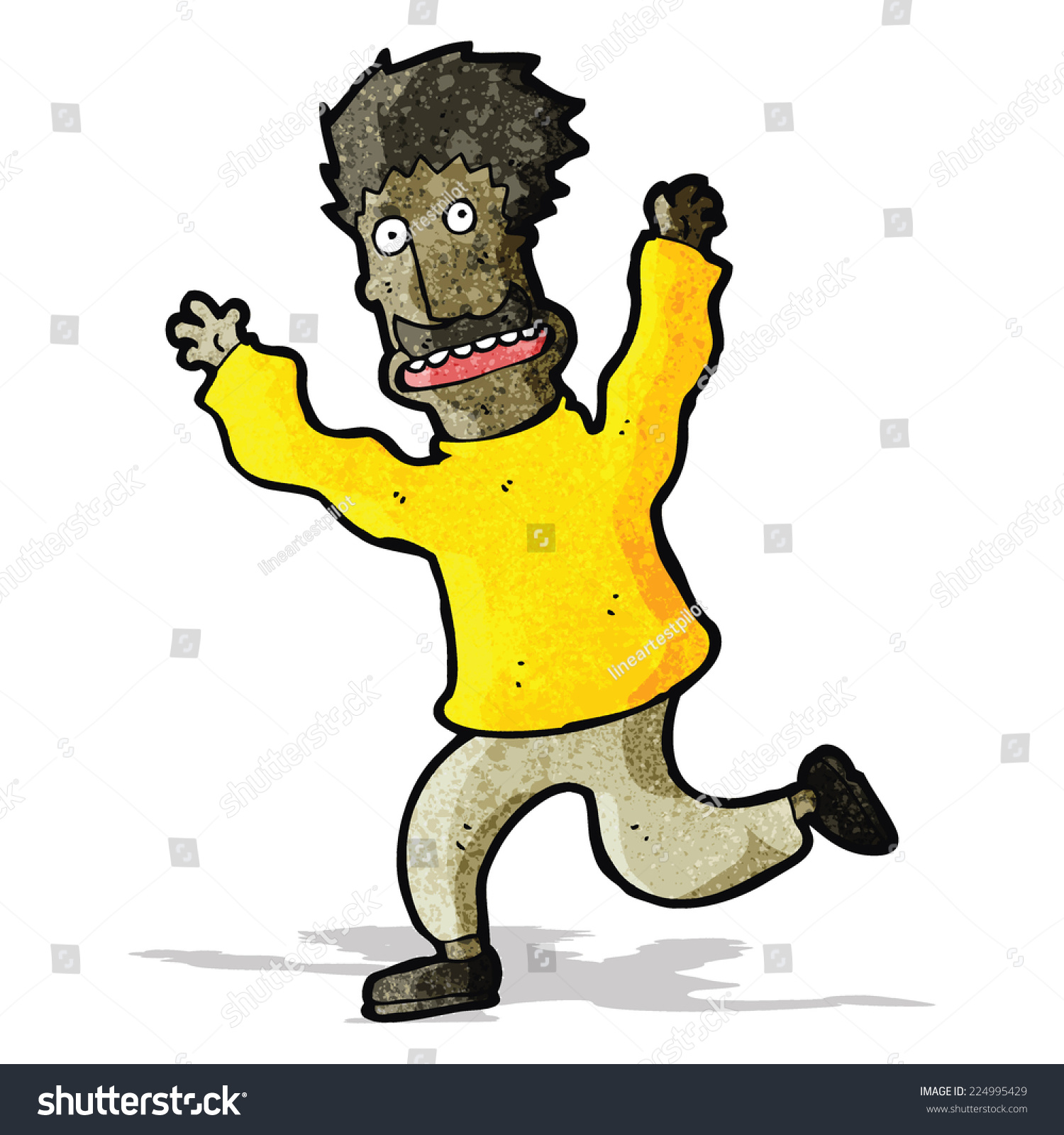 Cartoon Man Running Away Stock Vector (Royalty Free) 224995429