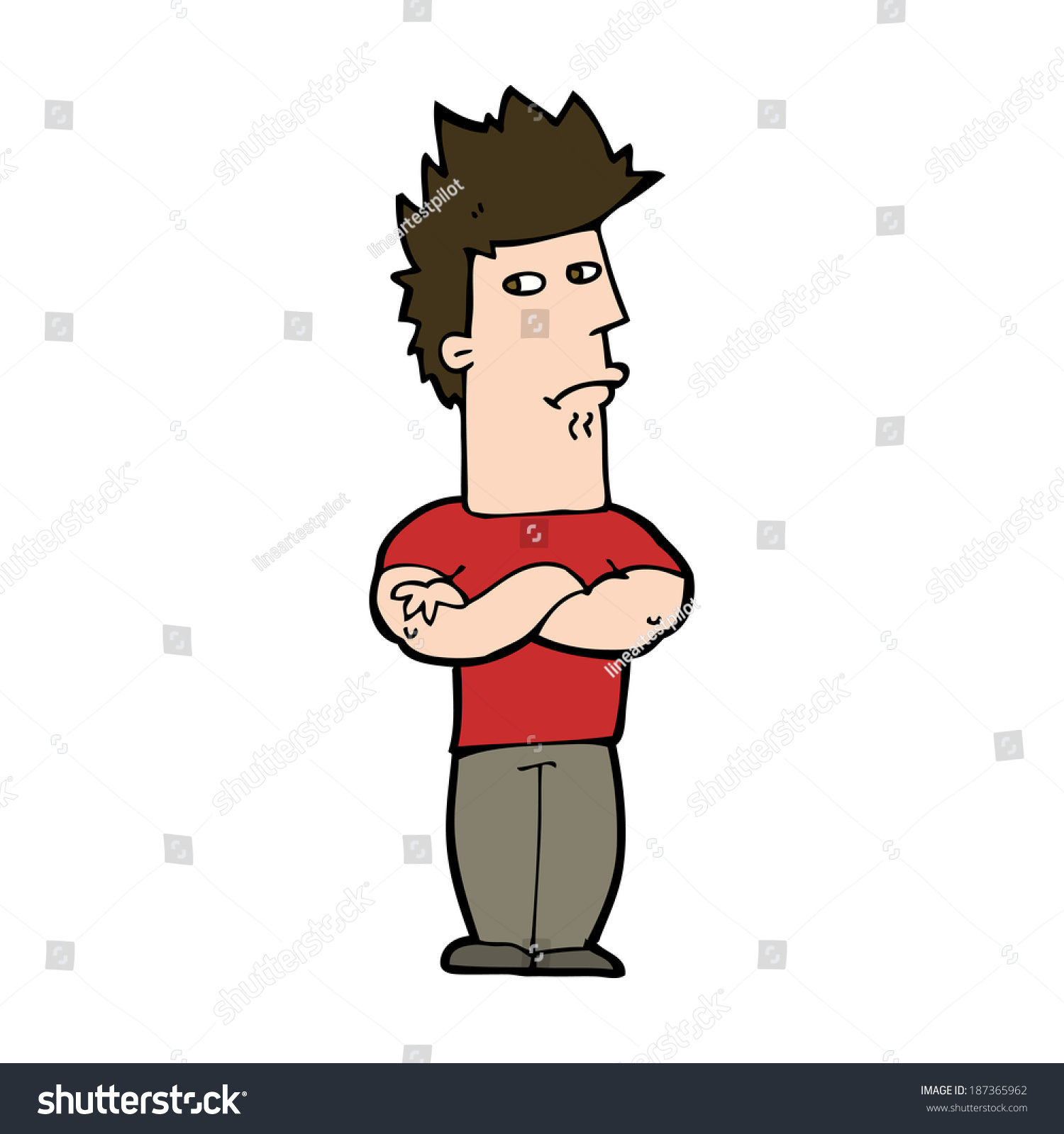 Cartoon Man Sulking Stock Vector (Royalty Free) 187365962 | Shutterstock