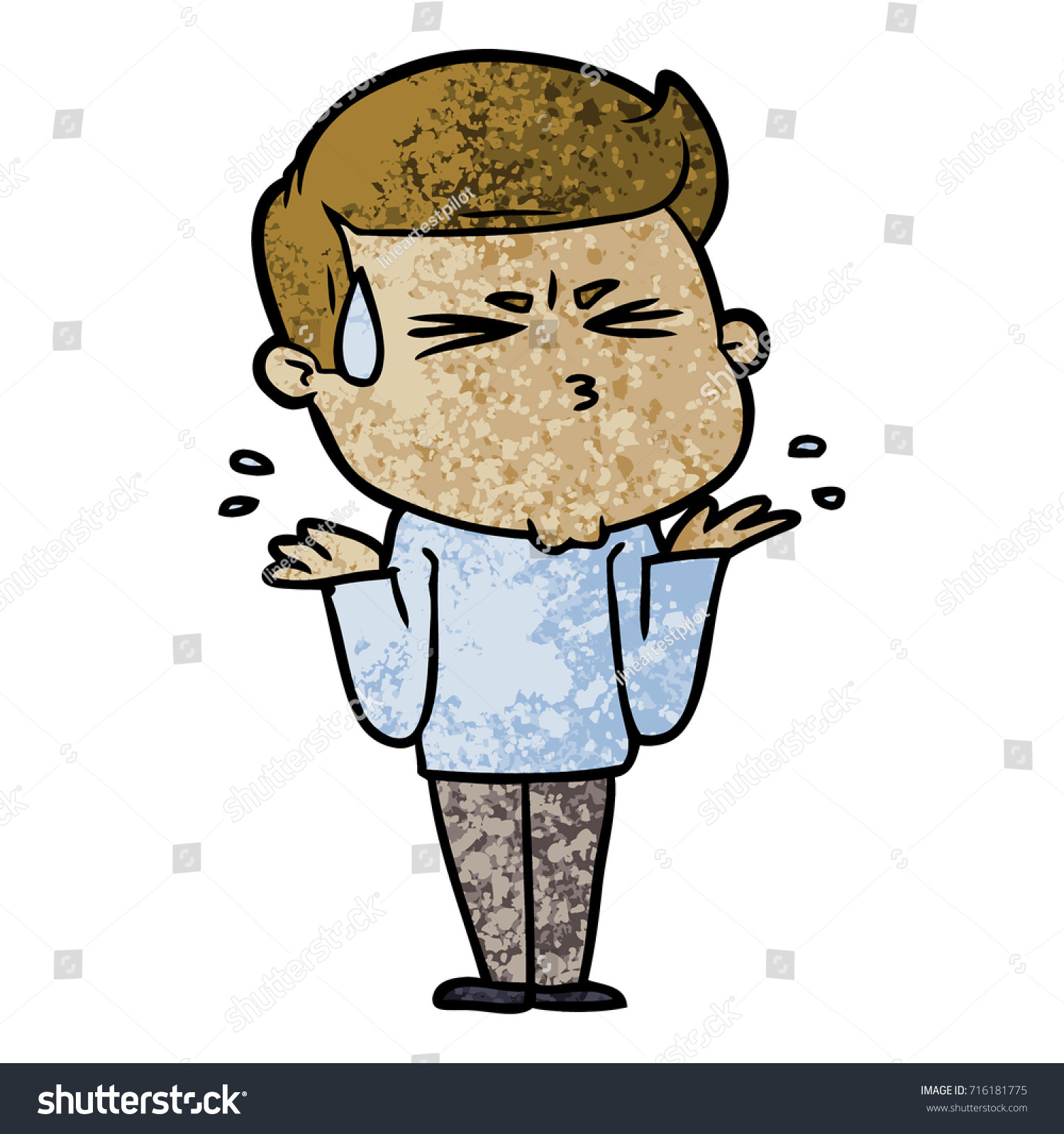 Cartoon Man Sweating Stock Vector Royalty Free 716181775 Shutterstock