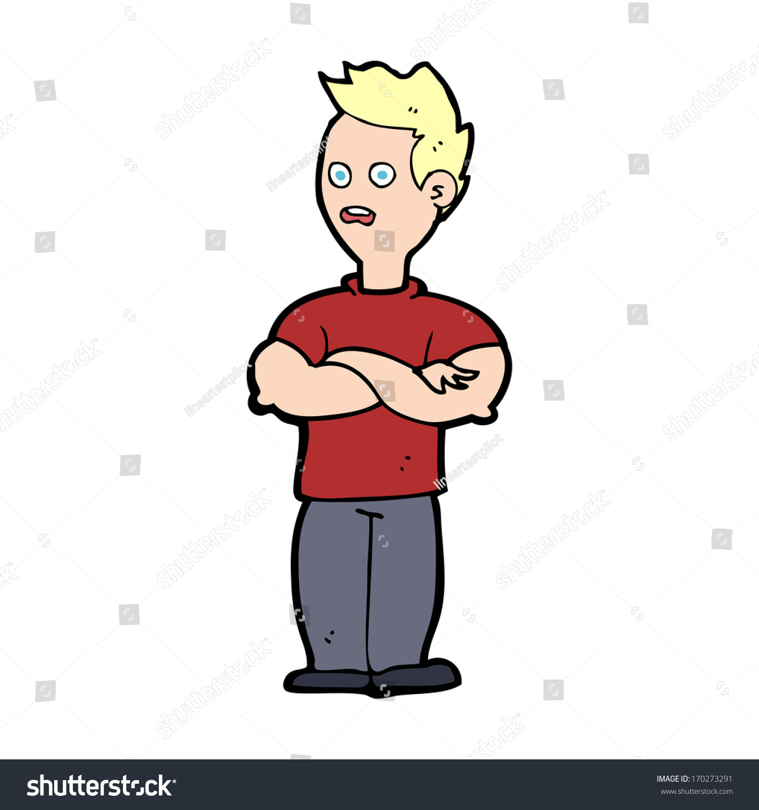 Cartoon Man Crossed Arms Stock Vector (Royalty Free) 170273291