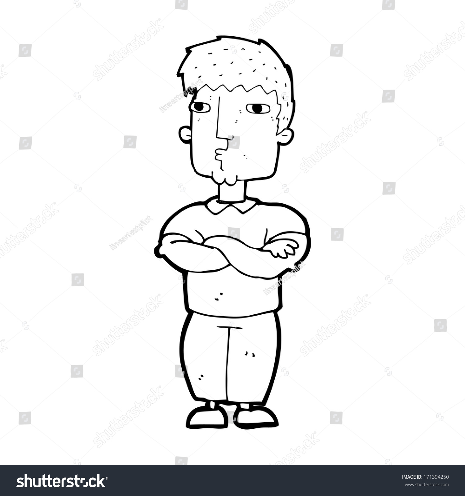 Cartoon Man Crossed Arms Stock Vector (Royalty Free) 171394250 ...