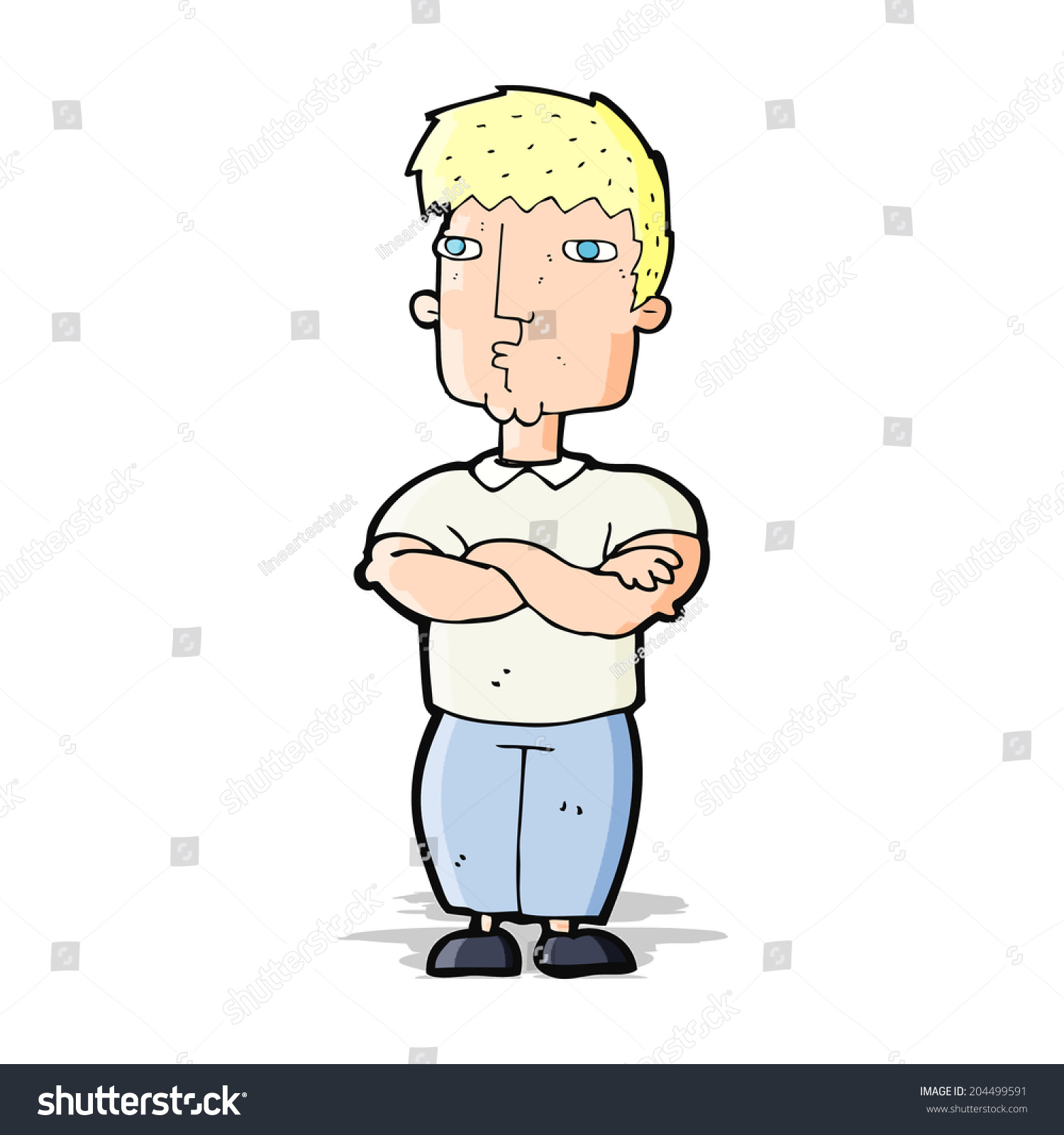 Cartoon Man Crossed Arms Stock Vector (Royalty Free) 204499591