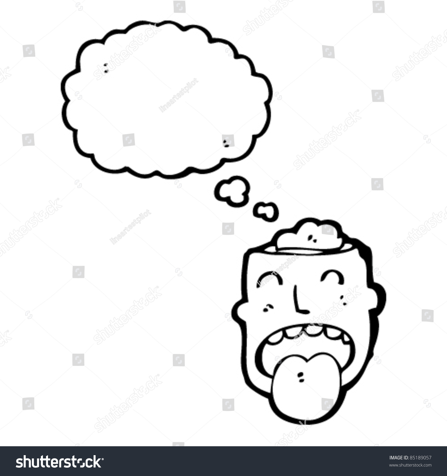 Cartoon Man Exposed Brain Stock Vector (Royalty Free) 85189057