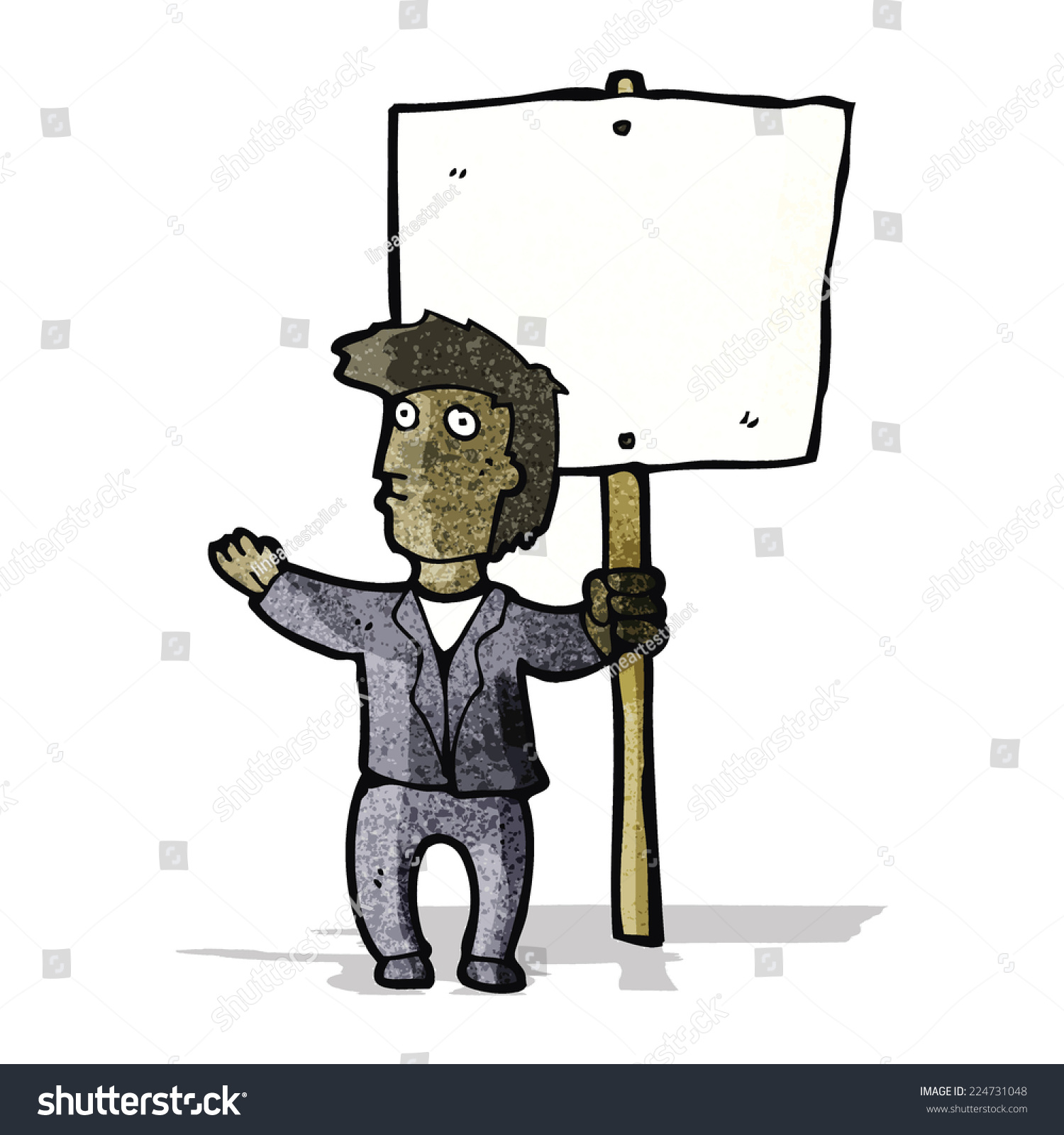 Cartoon Man Placard Stock Vector (Royalty Free) 224731048