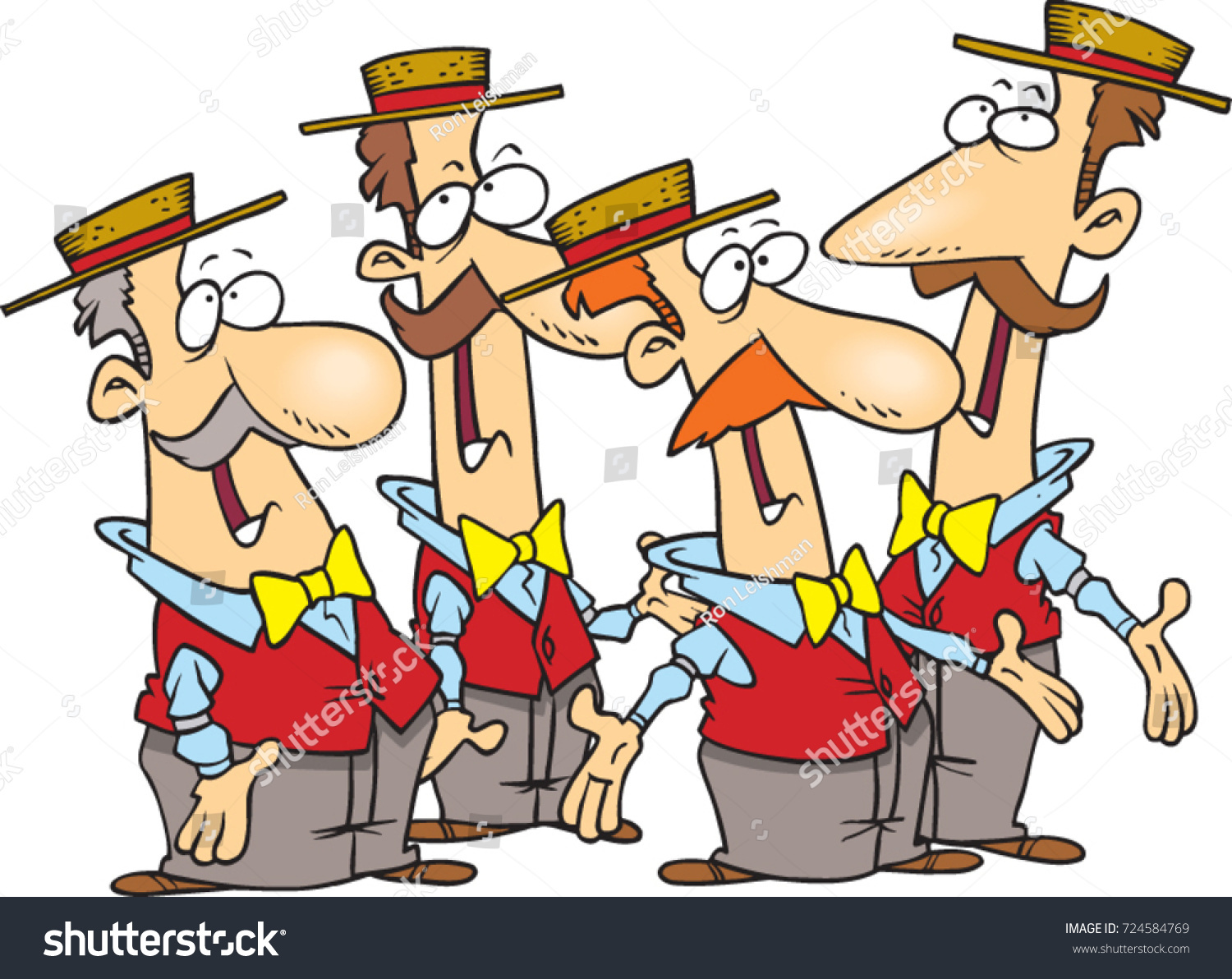 Cartoon Mens Barbershop Quartet Singing Stock Vector (Royalty Free)  724584769