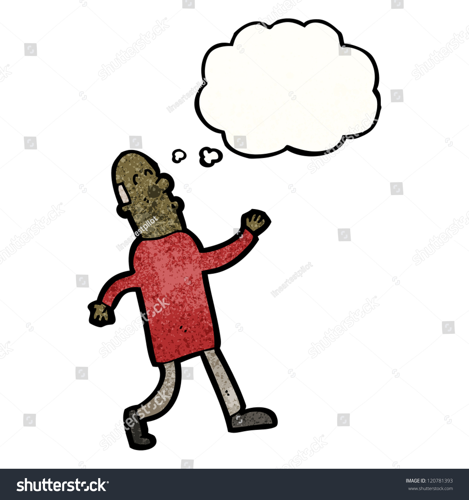 Cartoon Middle Age Man Walking Stock Vector Illustration 120781393 ...