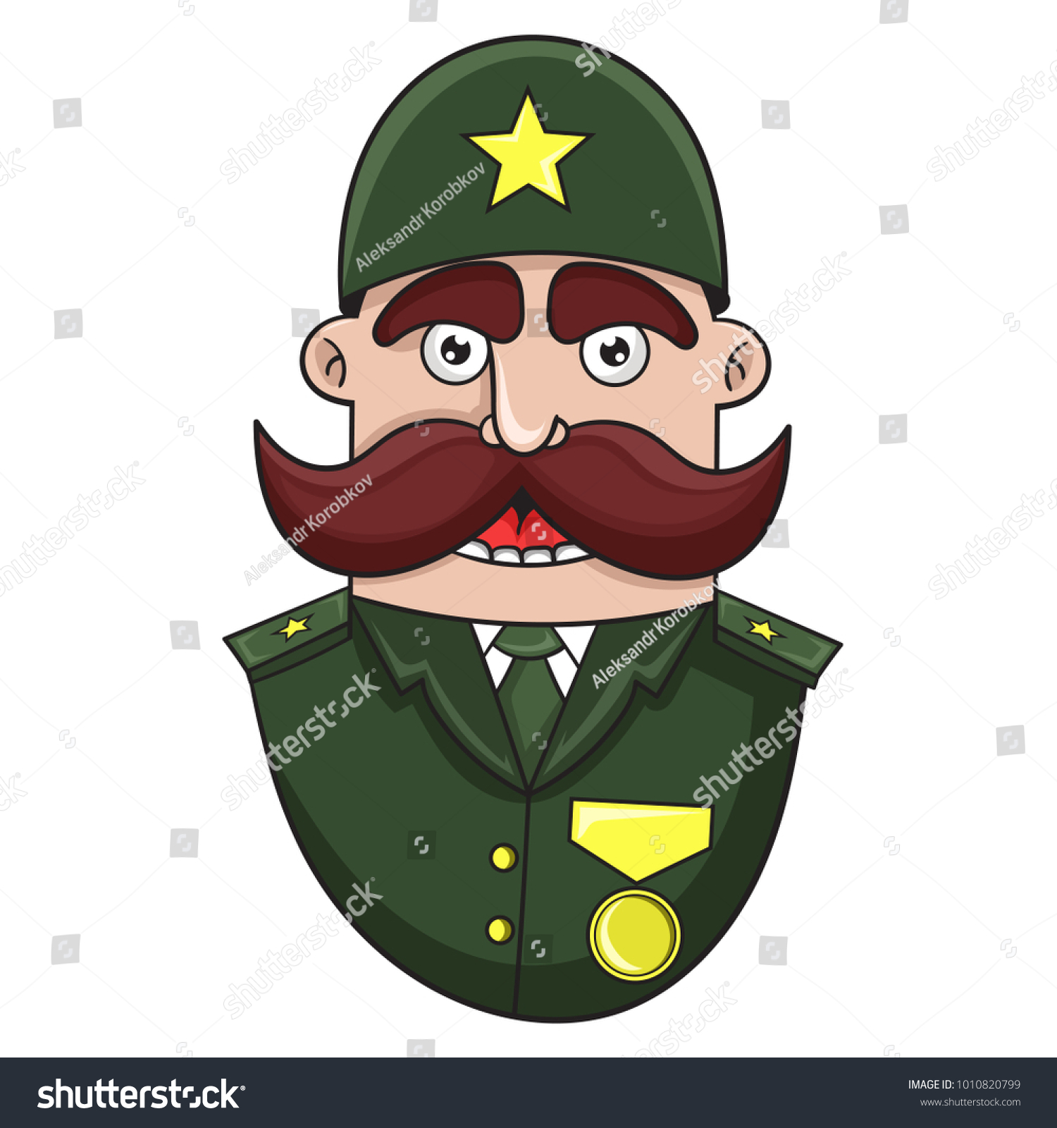 Cartoon Military General Vector Illustration Stock Vector (Royalty Free ...