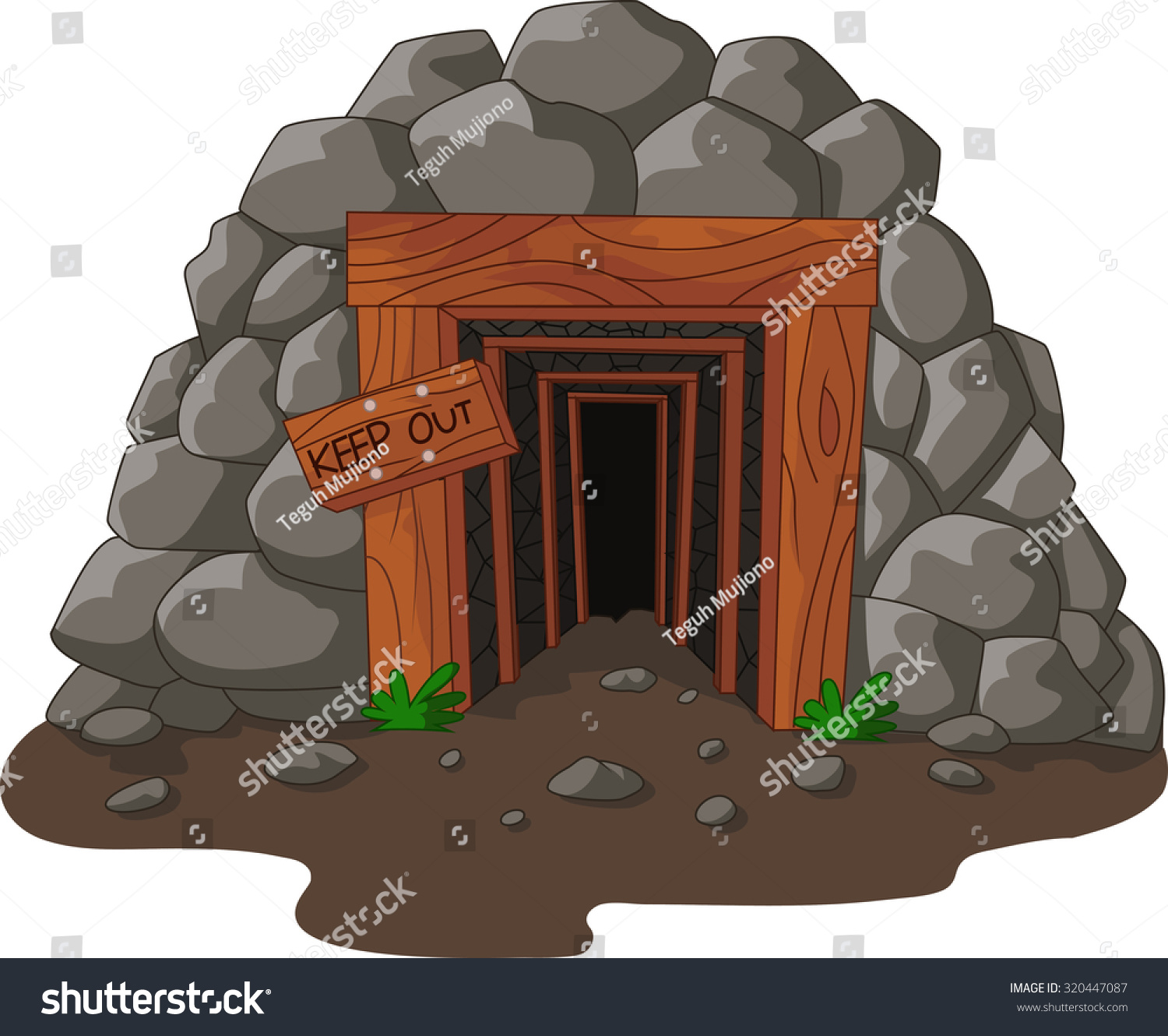 Cartoon Mine Entrance Stock Vector Illustration 320447087 : Shutterstock