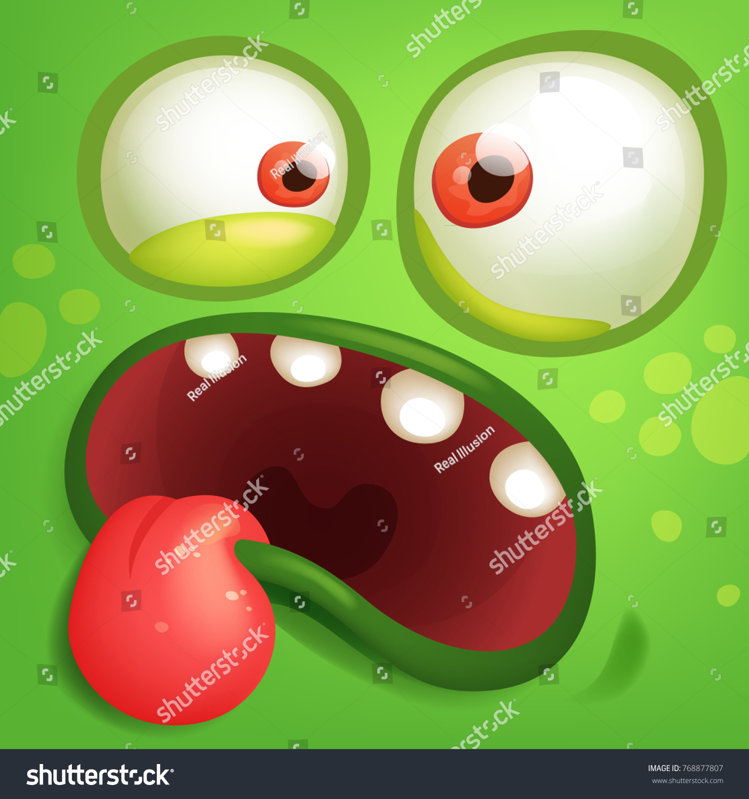 Cartoon Monster Crazy Face Stock Vector (Royalty Free) 768877807 ...