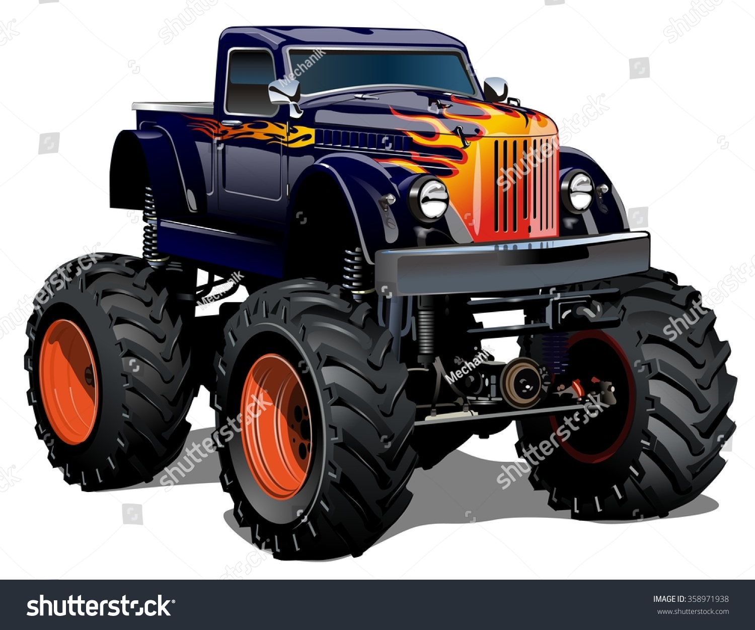 Cartoon Monster Truck Available Eps10 Separated Stock Vector (Royalty ...