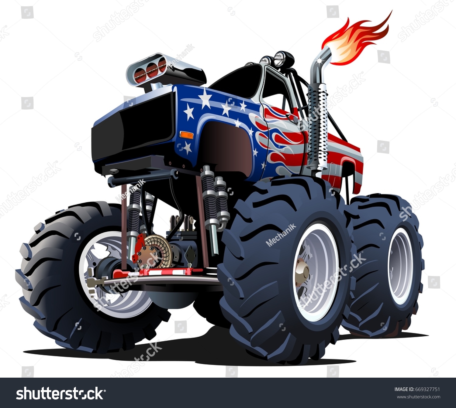 Cartoon Monster Truck Available Eps10 Separated Stock Vector (Royalty ...