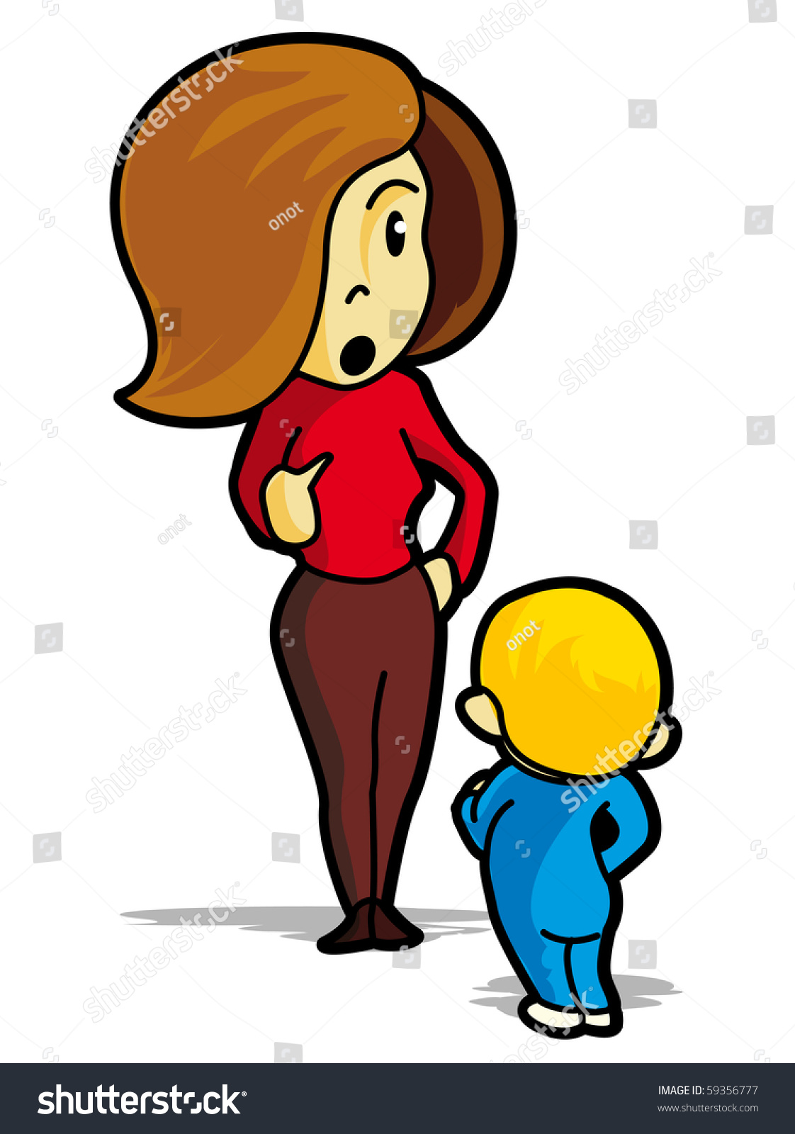 Cartoon Mother And Child Â?? Vector Illustration - 59356777 : Shutterstock