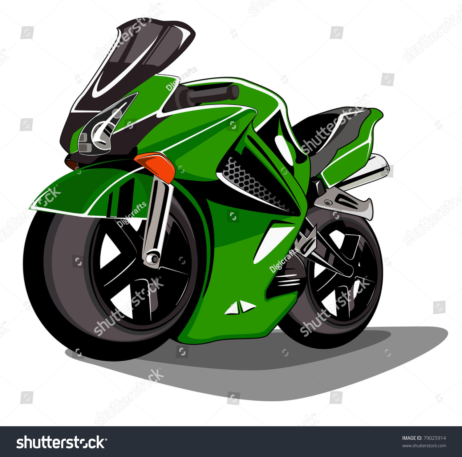 Cartoon Motorcycle Stock Vector 79025914 - Shutterstock