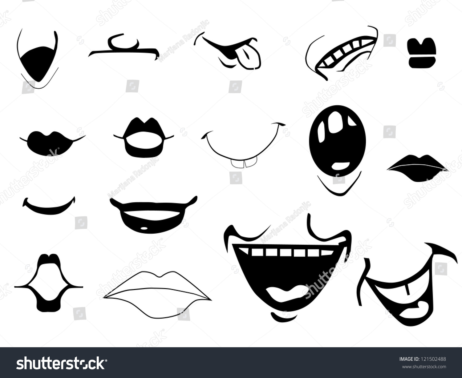 Cartoon Mouths Stock Vector Illustration 121502488 : Shutterstock