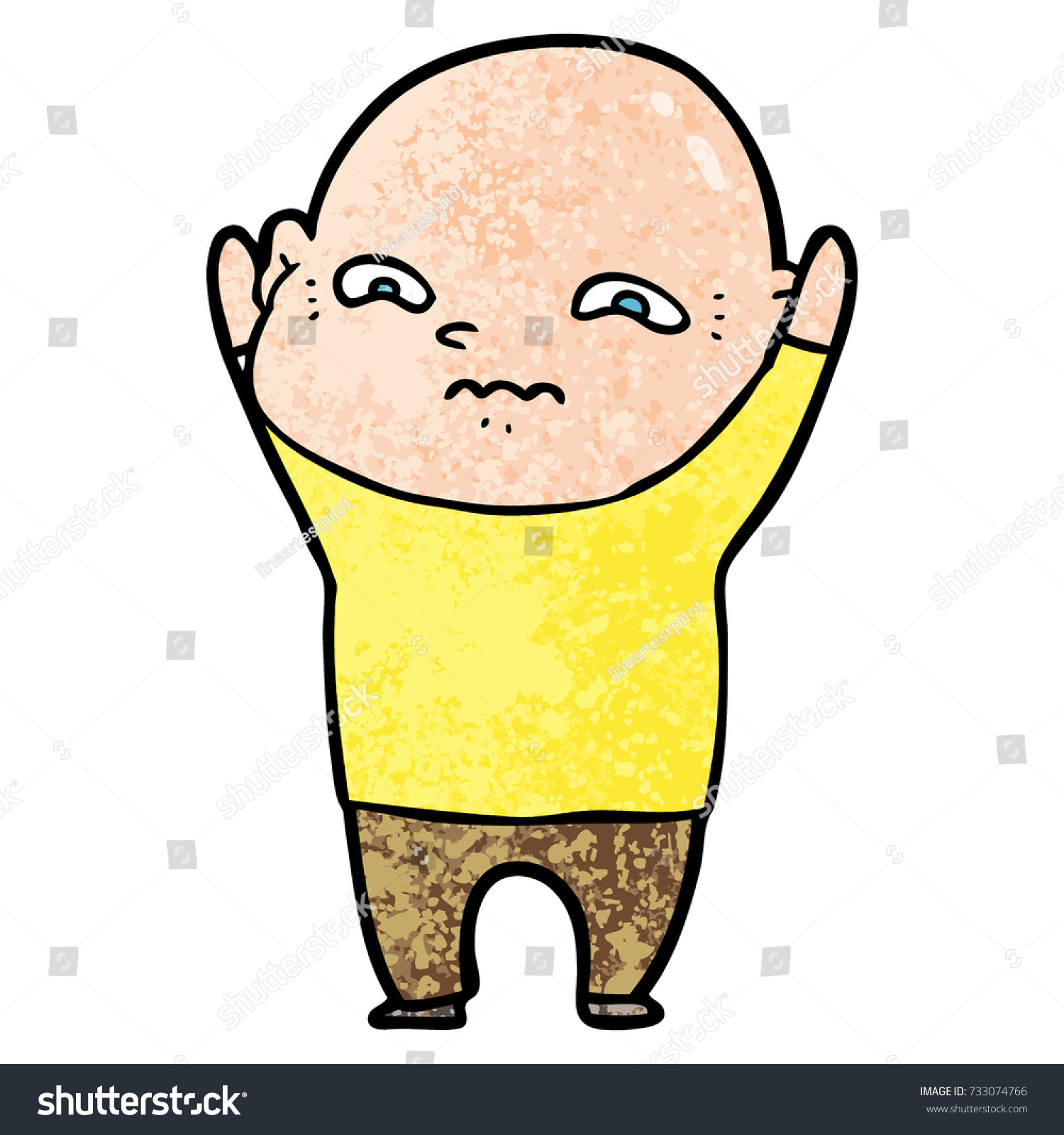 Cartoon Nervous Man Stock Vector (Royalty Free) 733074766 | Shutterstock