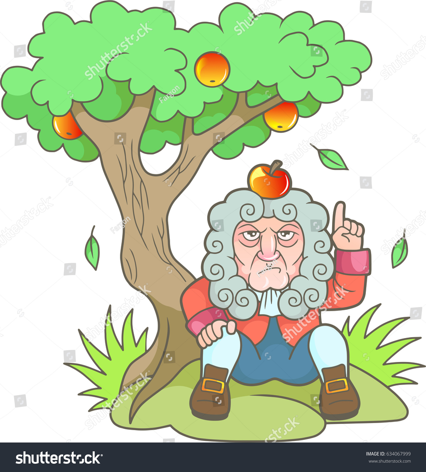 Isaac Newton Apple Tree Drawing