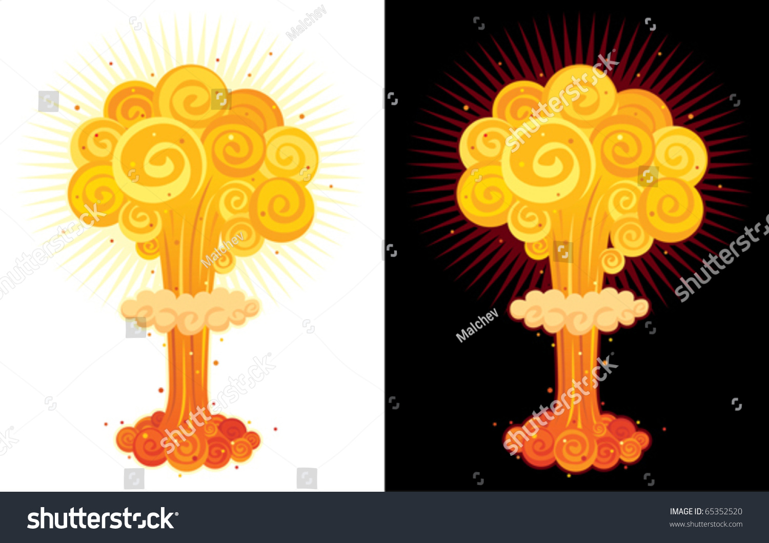 Cartoon Nuclear Explosion Stock Vector 65352520 - Shutterstock