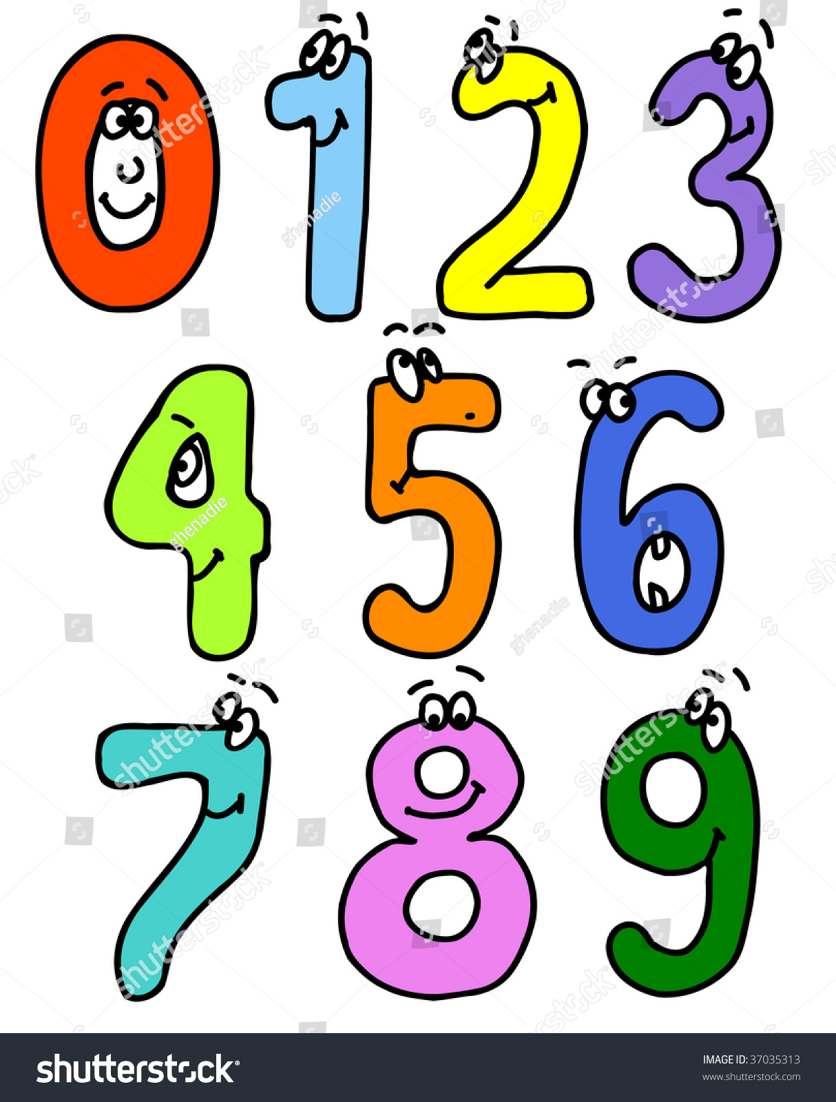 Cartoon Numbers Add Abc Set Vector Stock Vector (Royalty Free) 37035313