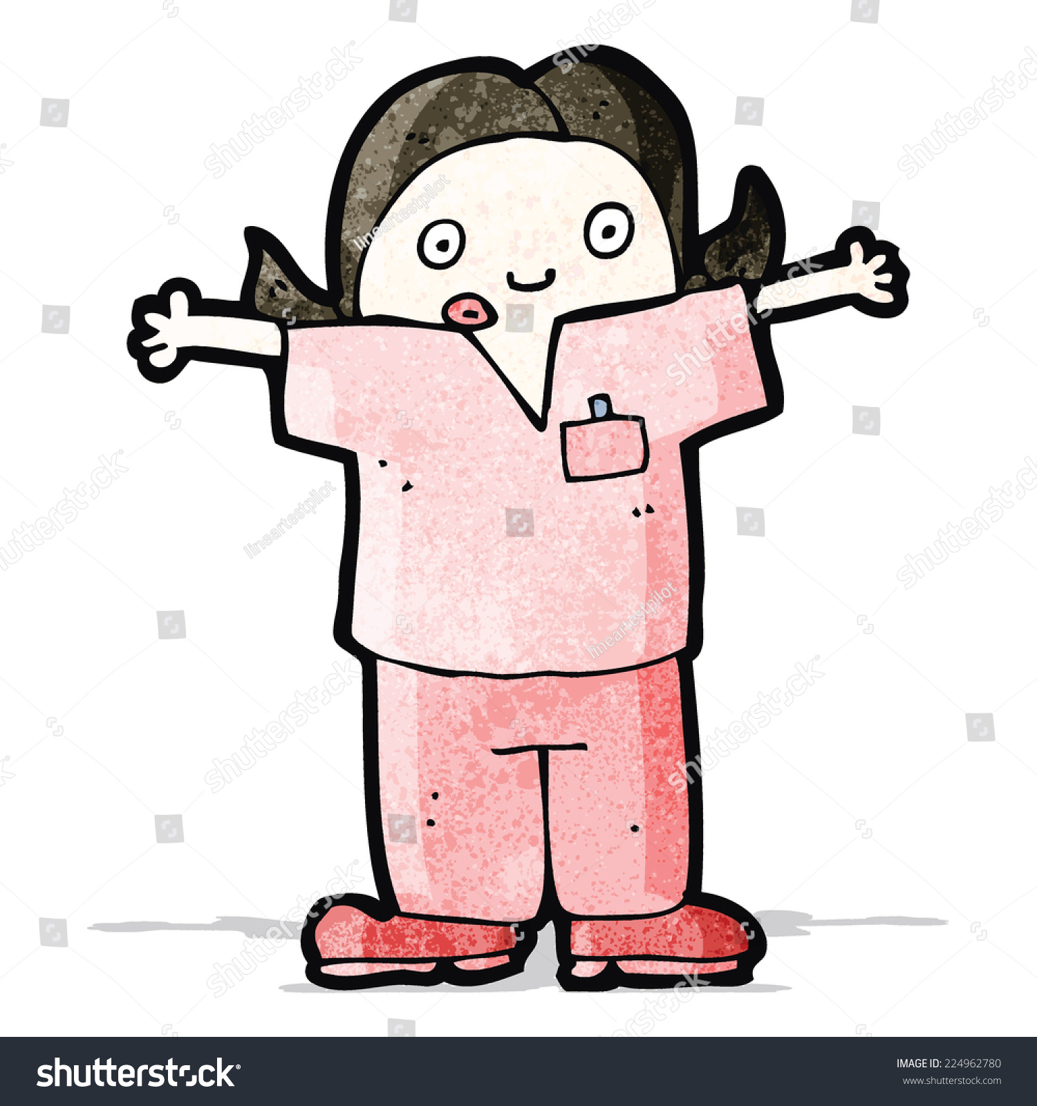 enfermera de dibujos animados: vector de stock (libre de regalías