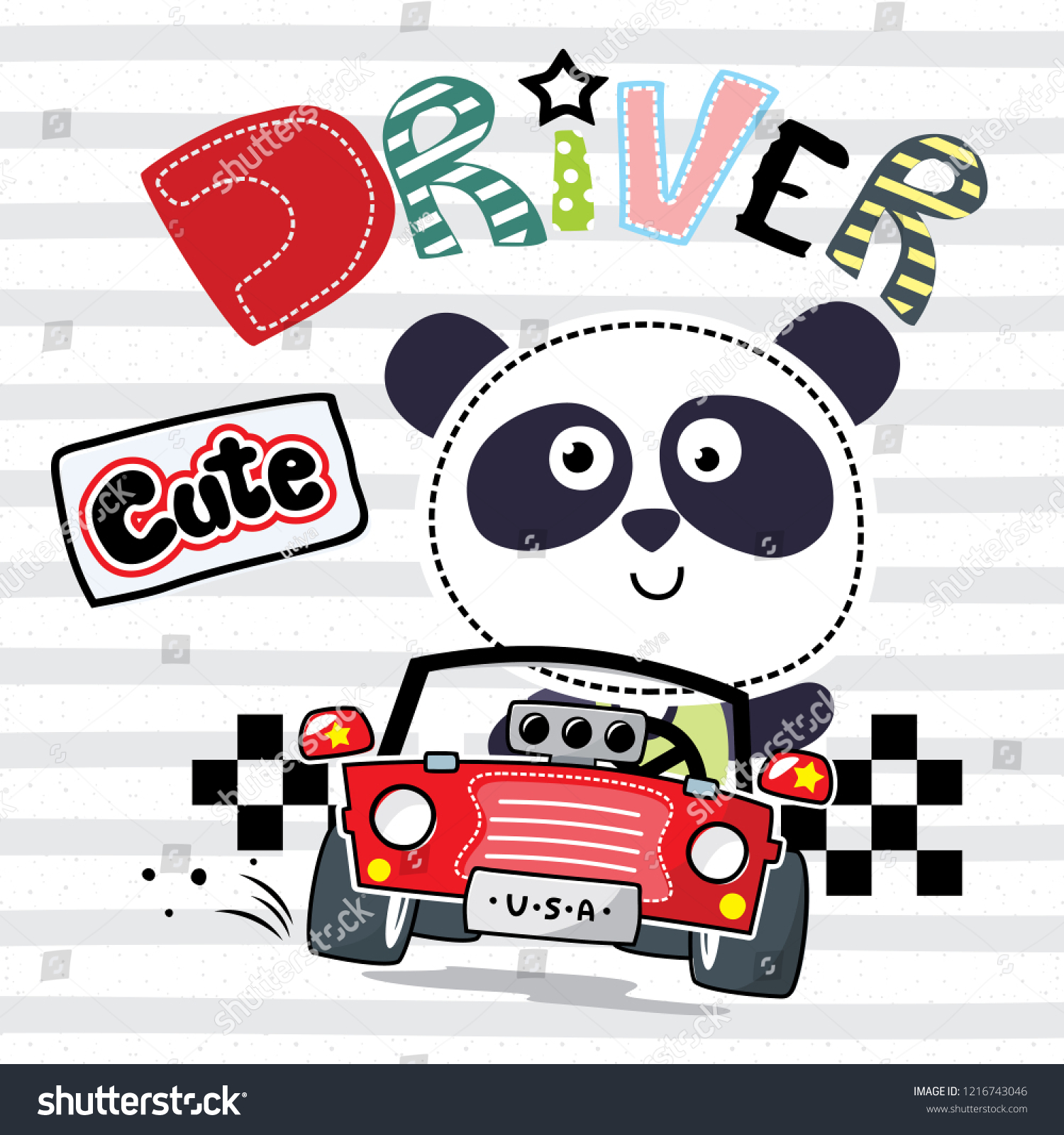 ストライプの背景に赤い車を運転するかわいいパンダの漫画 のベクター画像素材 ロイヤリティフリー ストライプの背景に赤い車を運転するかわいいパンダの漫画 のベクター画像素材 ロイヤリティフリー