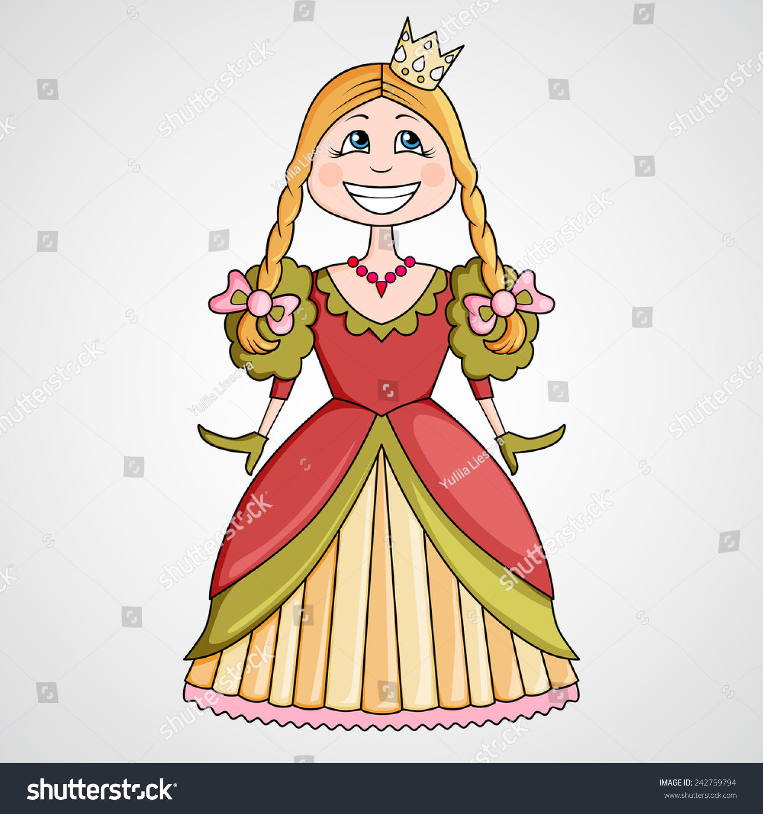 Cartoon Of Funny Little Princess Stock Vector Illustration 242759794 ...