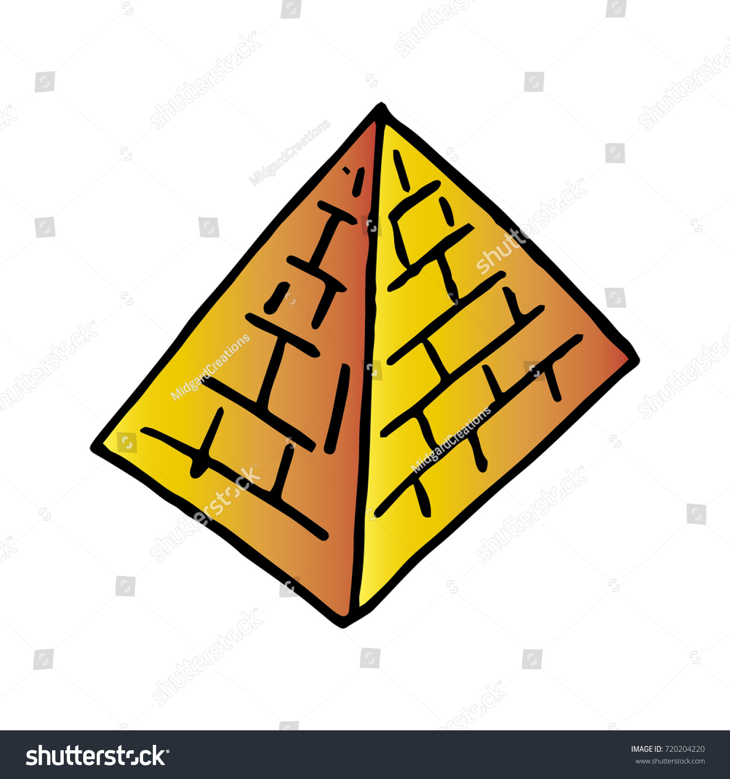 Cartoon Pyramid Stock Vector (Royalty Free) 720204220