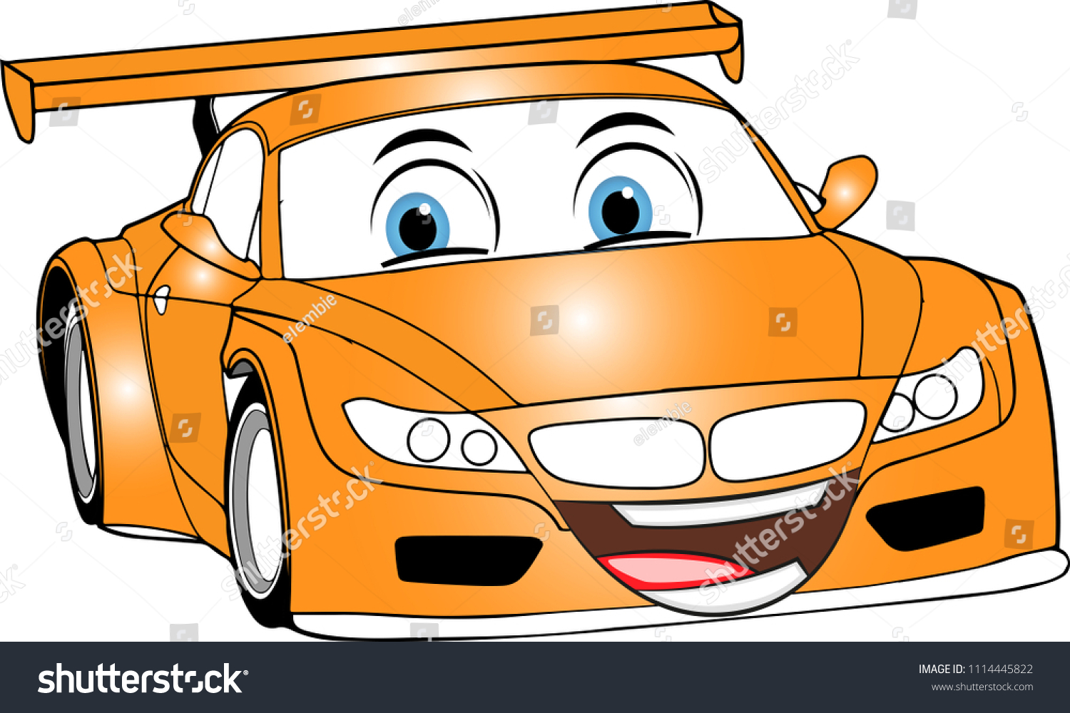 Cartoon Orange Car Stock Vector Royalty Free