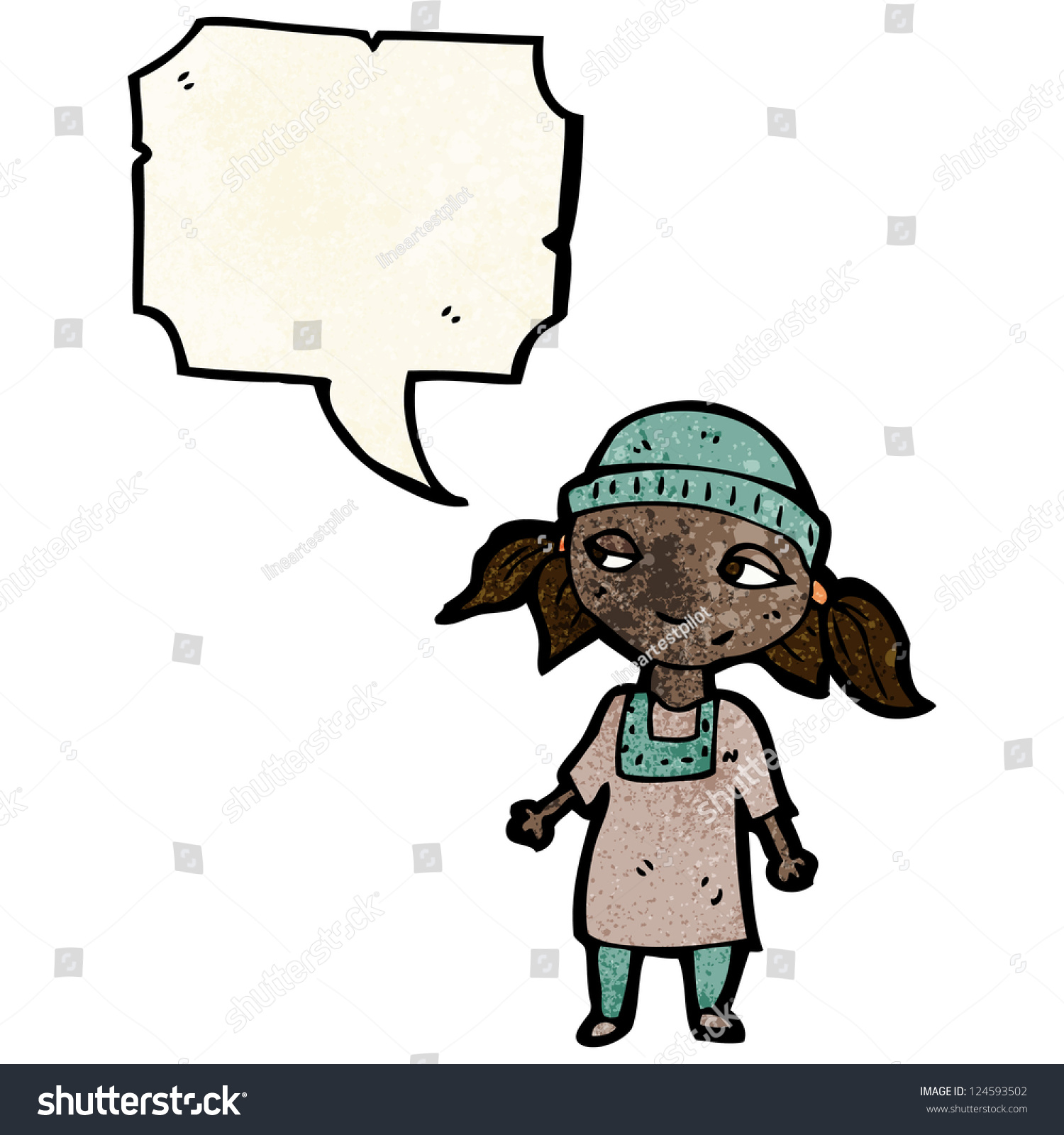 Cartoon Orphan Girl Speech Bubble Stock Vector Royalty Free 124593502 0656