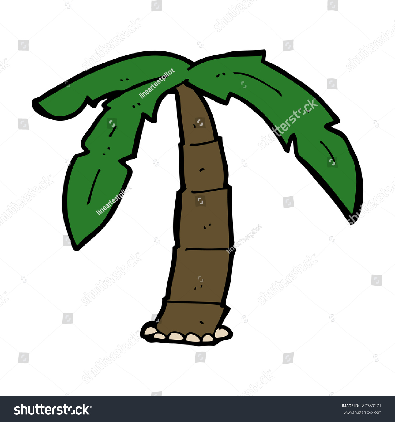 Cartoon Palm Tree Stock Vector Illustration 187789271 : Shutterstock