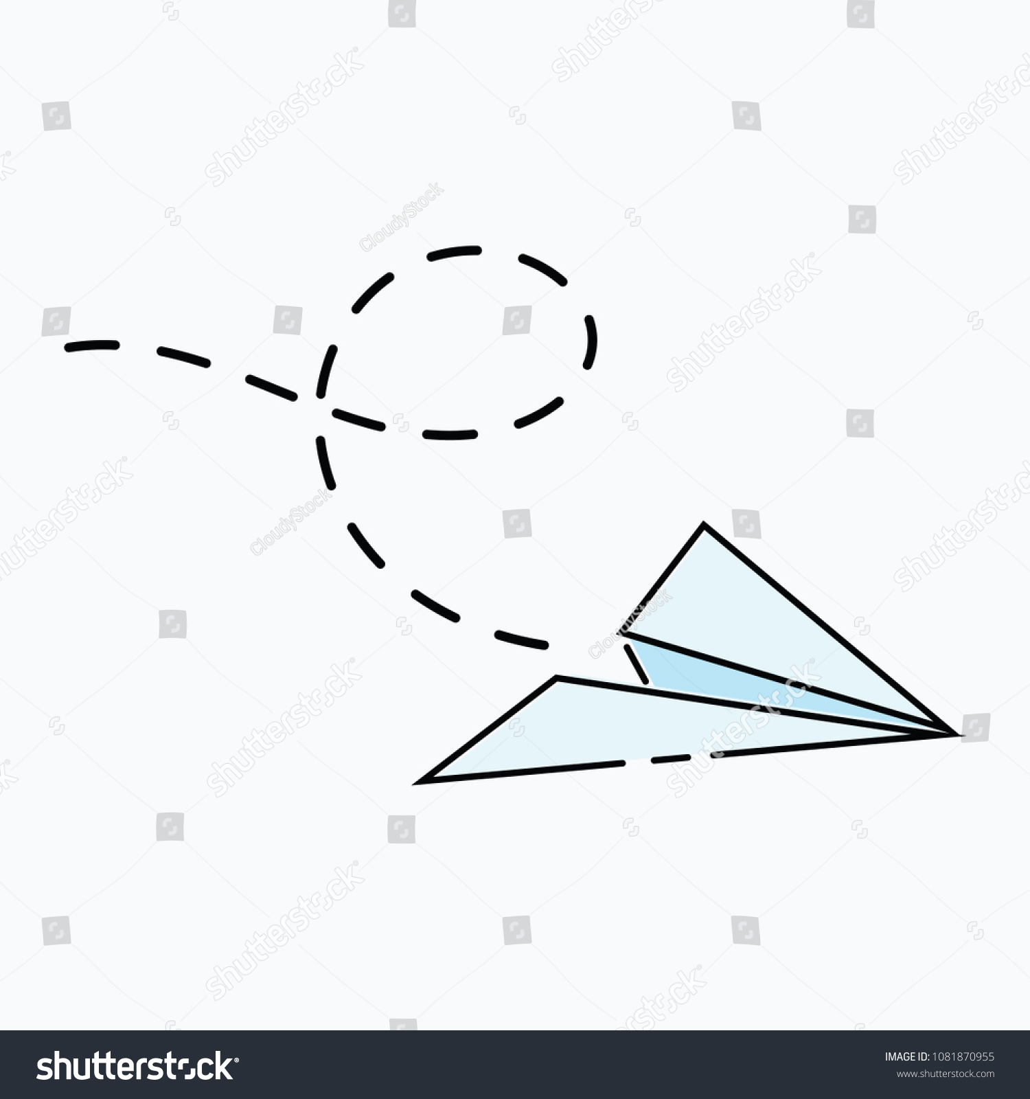 Cartoon Paper Airplane Logo Aircraft Made Stock Vector (Royalty Free ...