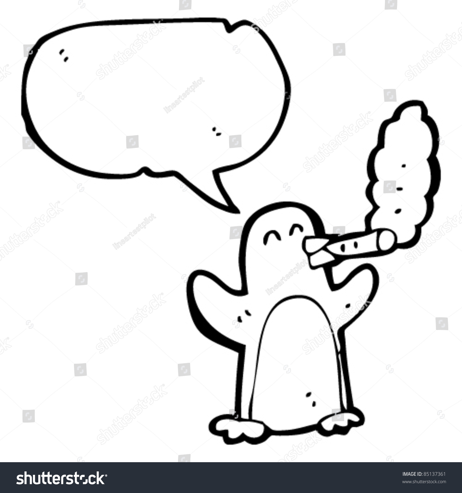 Cartoon Penguin Smoking Cigar Stock Vector (Royalty Free) 85137361 ...